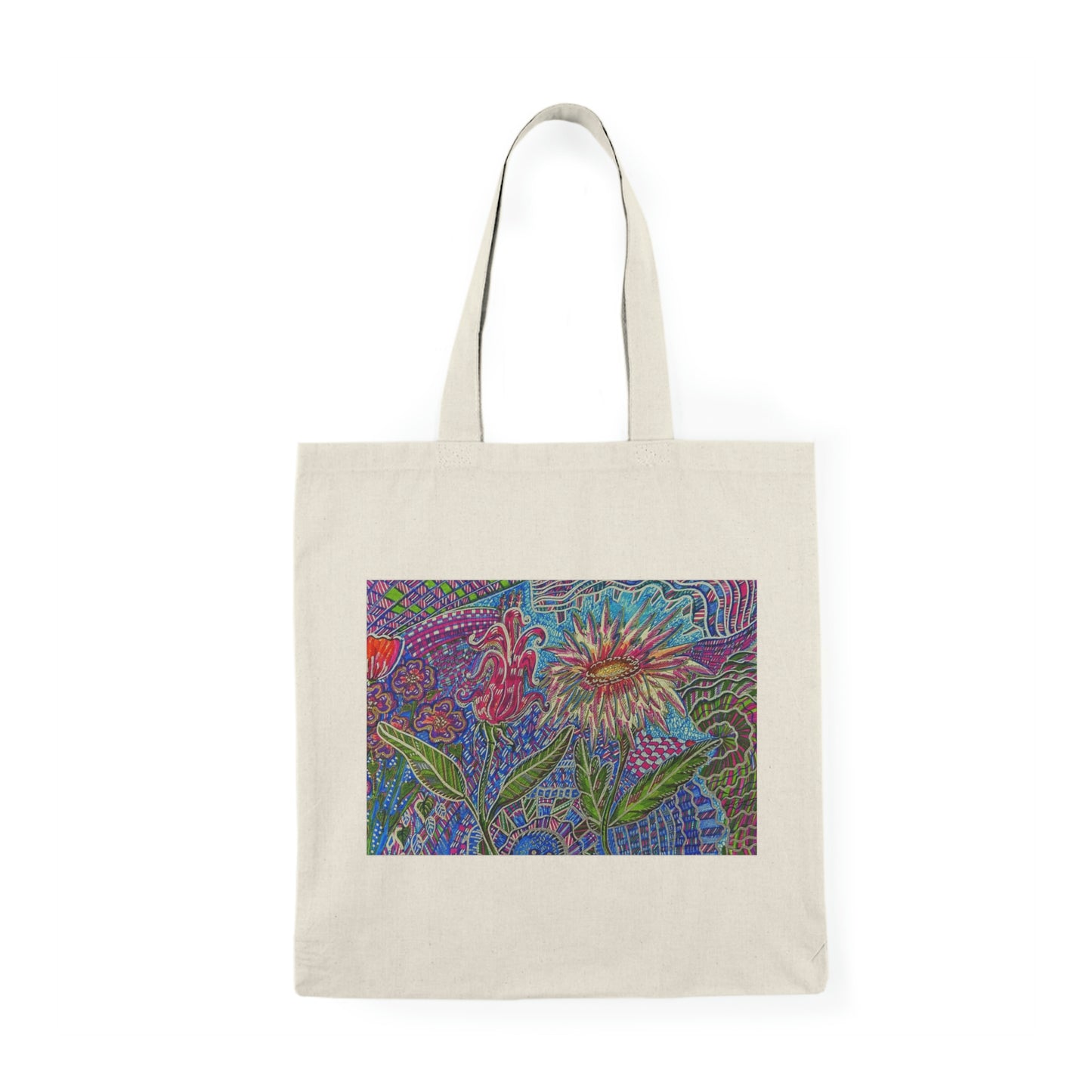 Abstract, Surreal Flower Natural Tote Bag, Aesthetic Canvas Bag Shopping Bag, Birthday Gift Bag, Bridal Gift Tote Bag, Library Bag.