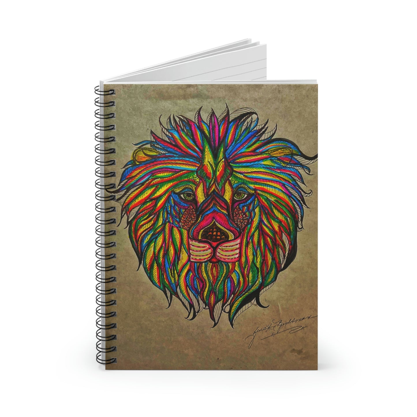 Abstract, Surreal Lion Spiral Notebook - Ruled Line