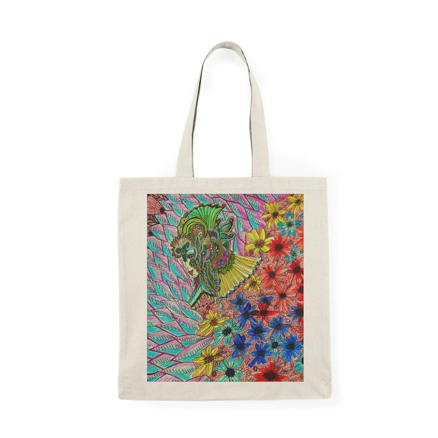 Abstract, Surreal Flower Natural Tote Bag, Aesthetic Canvas Bag Shopping Bag, Birthday Gift Bag, Bridal Gift Tote Bag, Library Bag.