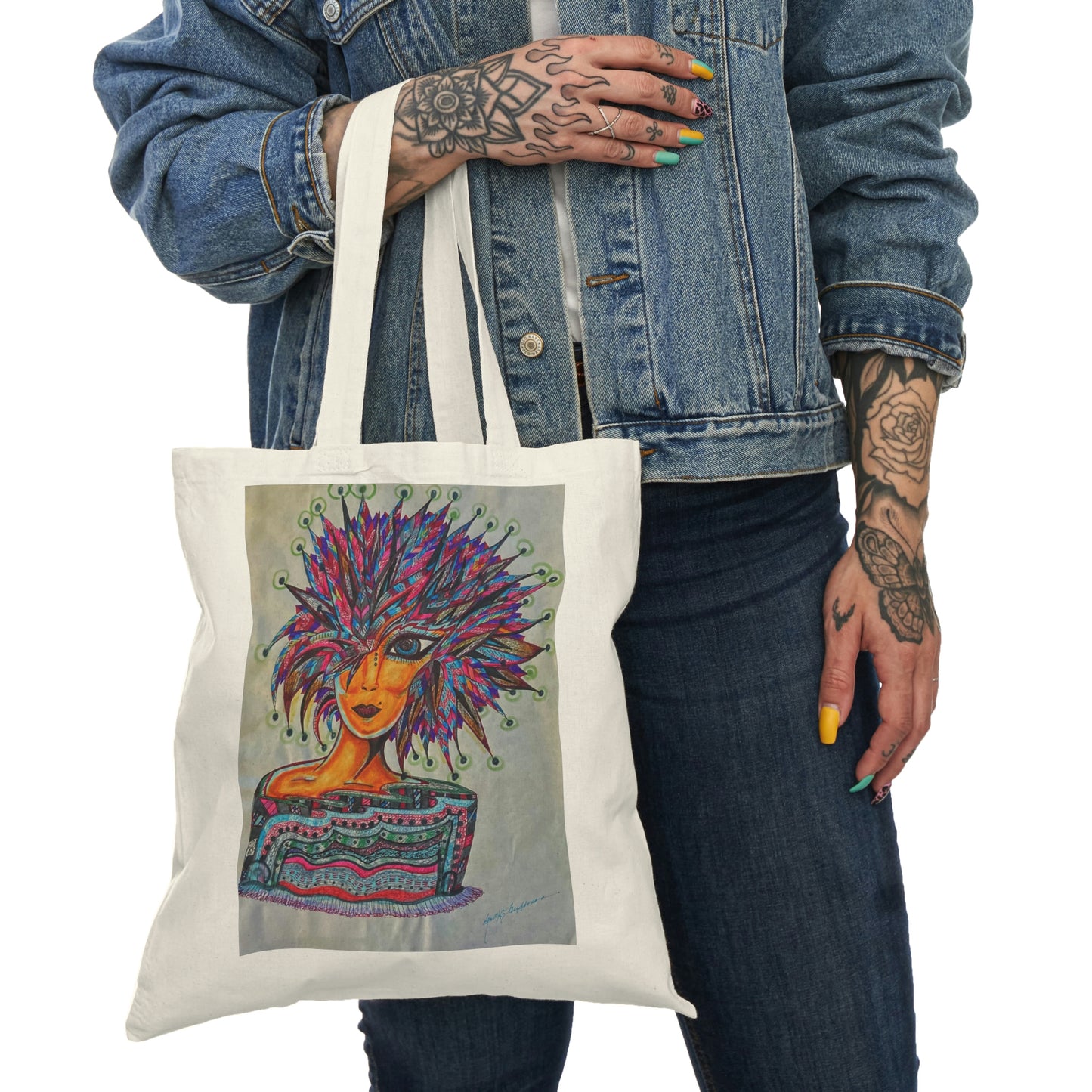 Abstract, Surreal Women Natural Tote Bag, Aesthetic Canvas Bag Shopping Bag, Birthday Gift Bag, Bridal Gift Tote Bag, Library Bag.