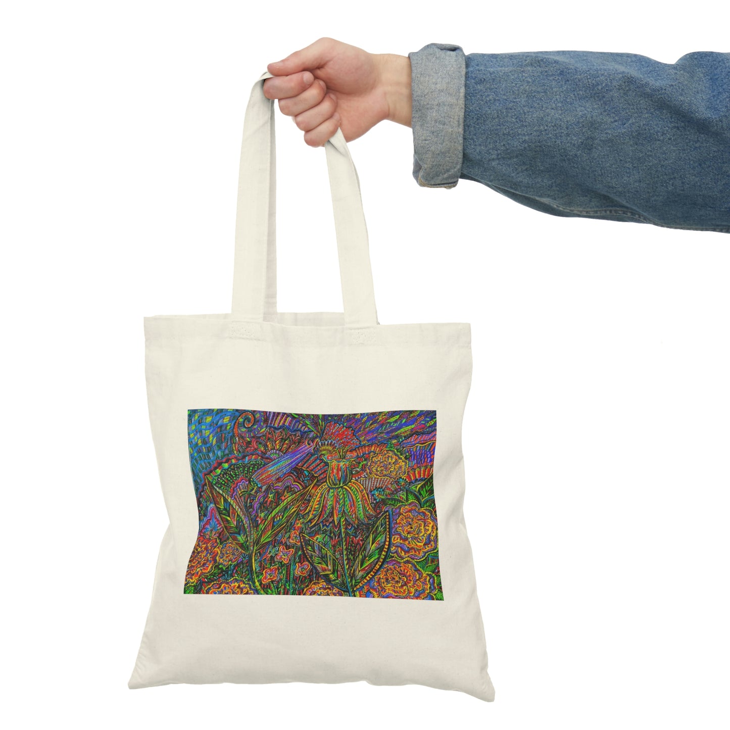 Abstract, Surreal Flower Natural Tote Bag, Aesthetic Canvas Bag Shopping Bag, Birthday Gift Bag, Bridal Gift Tote Bag, Library Bag.