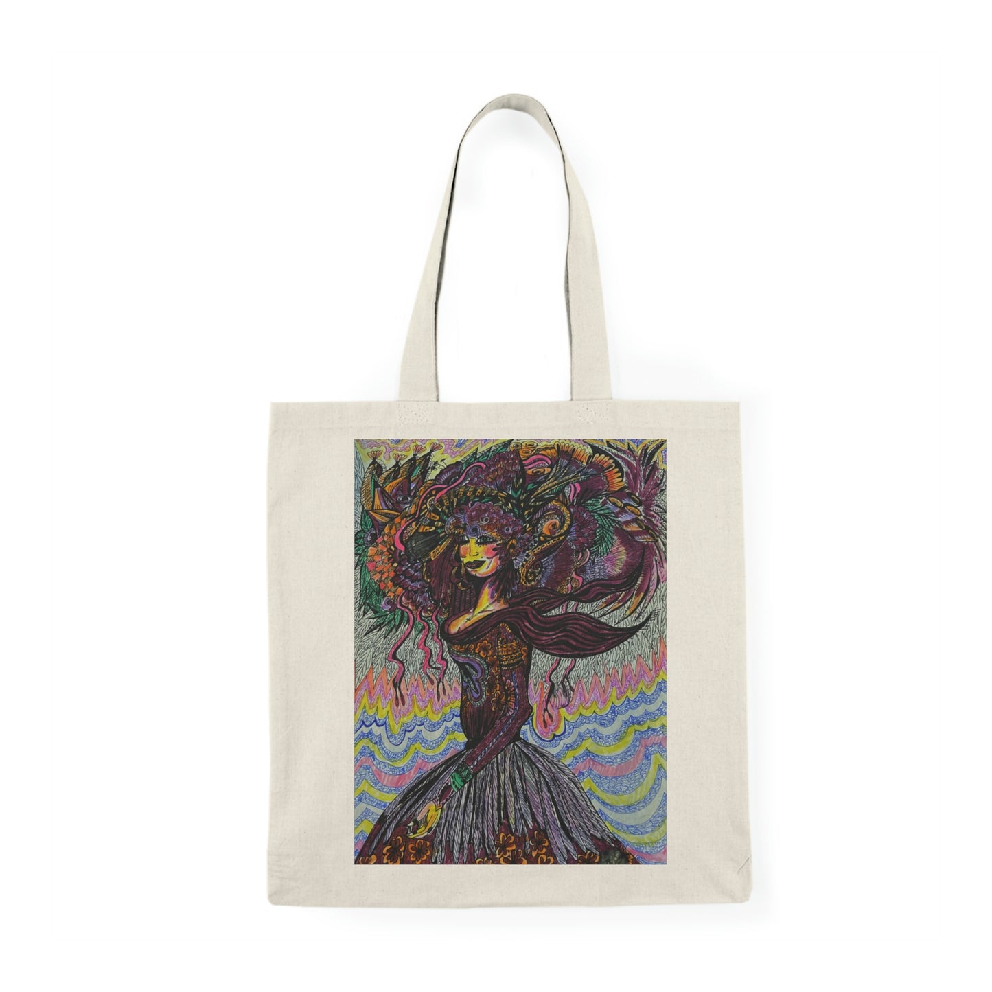 Abstract, Surreal Women Natural Tote Bag, Aesthetic Canvas Bag Shopping Bag, Birthday Gift Bag, Bridal Gift Tote Bag, Library Bag.