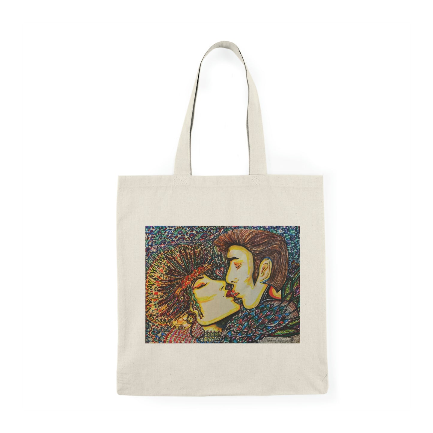 Abstract, Surreal Romance Natural Tote Bag, Aesthetic Canvas Bag Shopping Bag, Birthday Gift Bag, Bridal Gift Tote Bag, Library Bag.