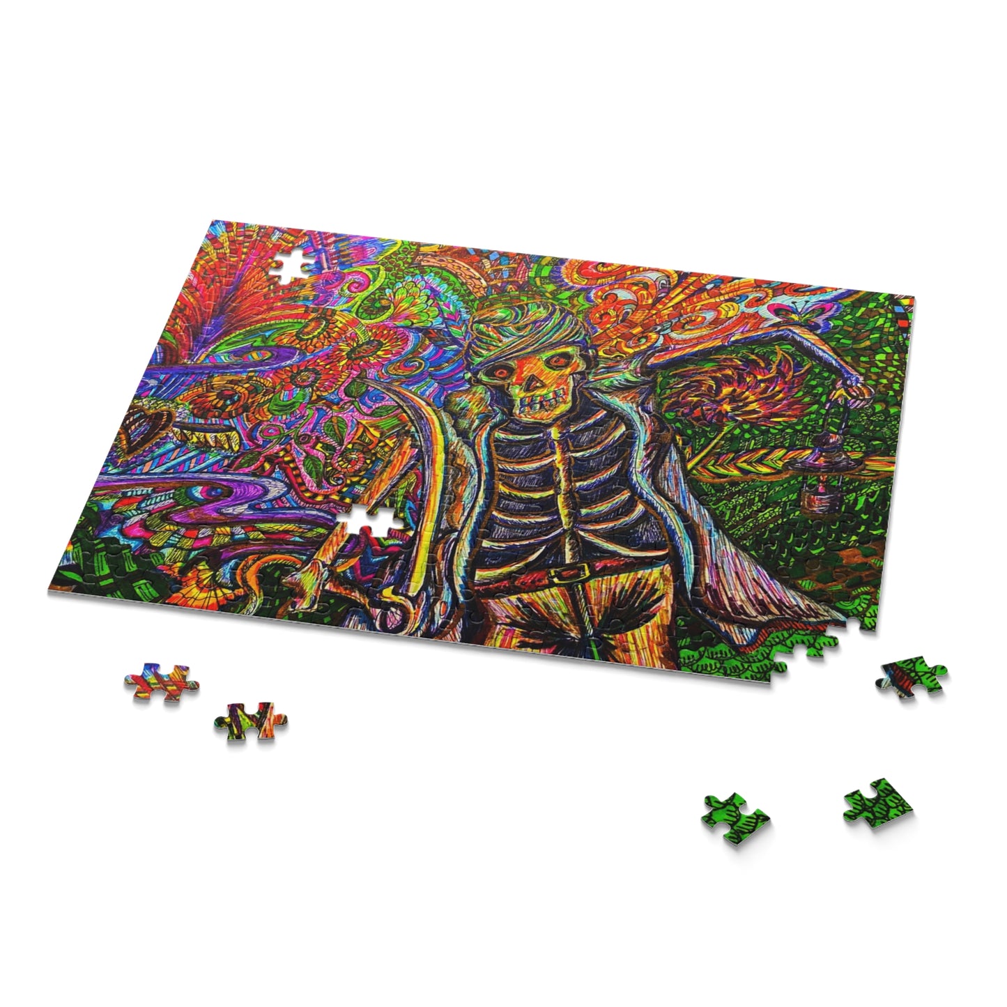 Skeleton Traveler Puzzle (120, 252, 500-Piece)Abstract Surreal JigSaw Puzzle, Birthday Gift, Gifts For Bridesmaids
