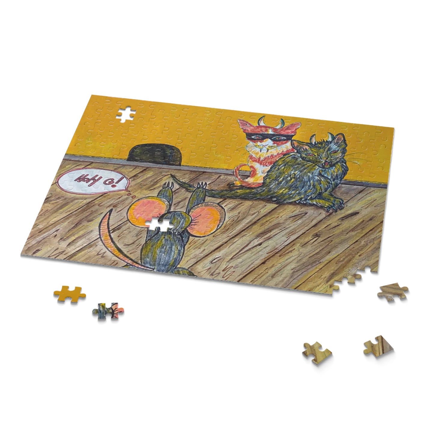 Cat and Mouse Surreal Puzzle (120, 252, 500-Piece)JigSaw Puzzle, Birthday Gift, Gifts For Bridesmaids