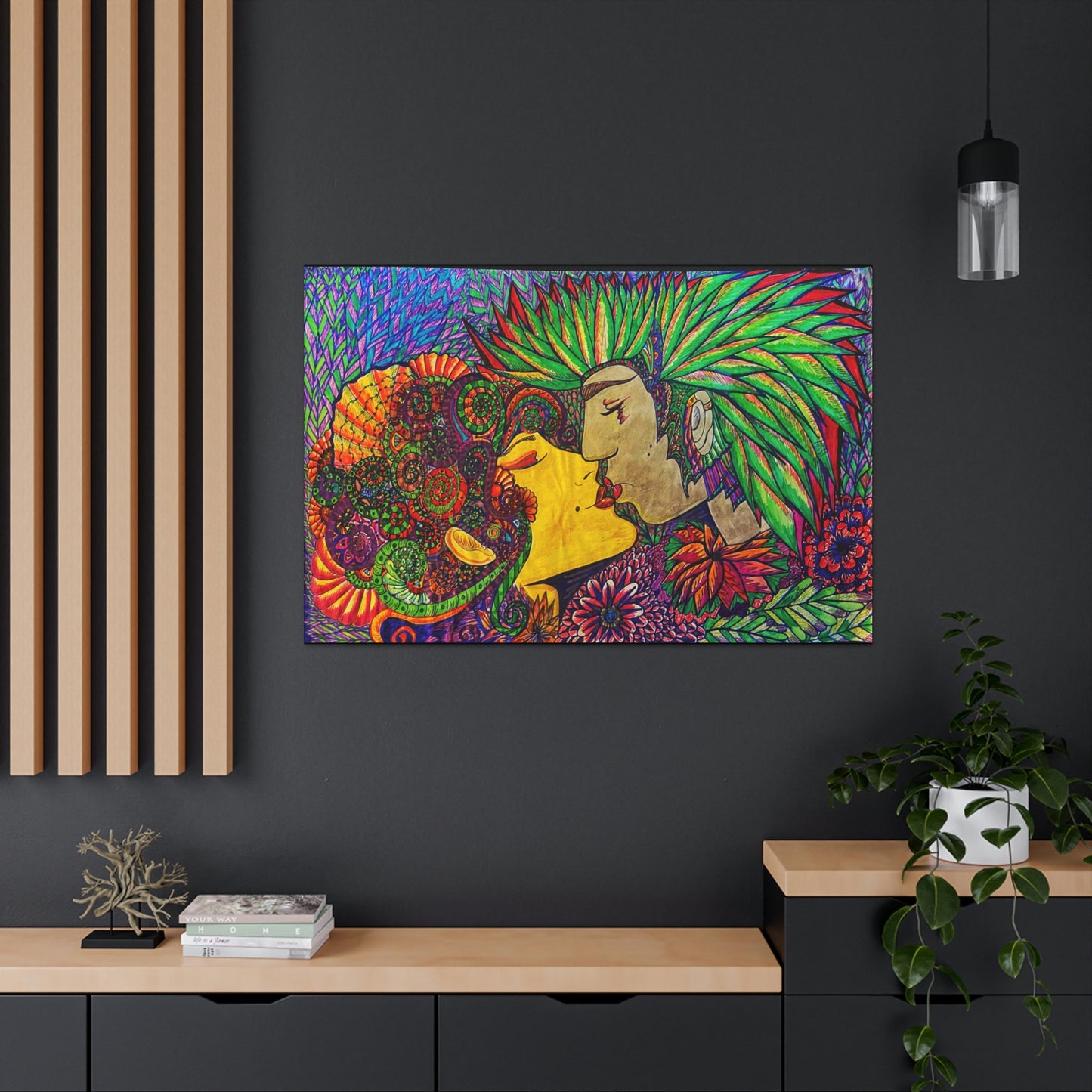 Romantic Kiss Fashion, Abstract, Surreal, Friendship, Inspiration Wall Art