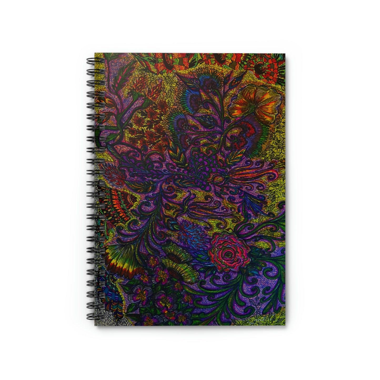 Abstract, Surreal Floral Spiral Notebook - Ruled Line