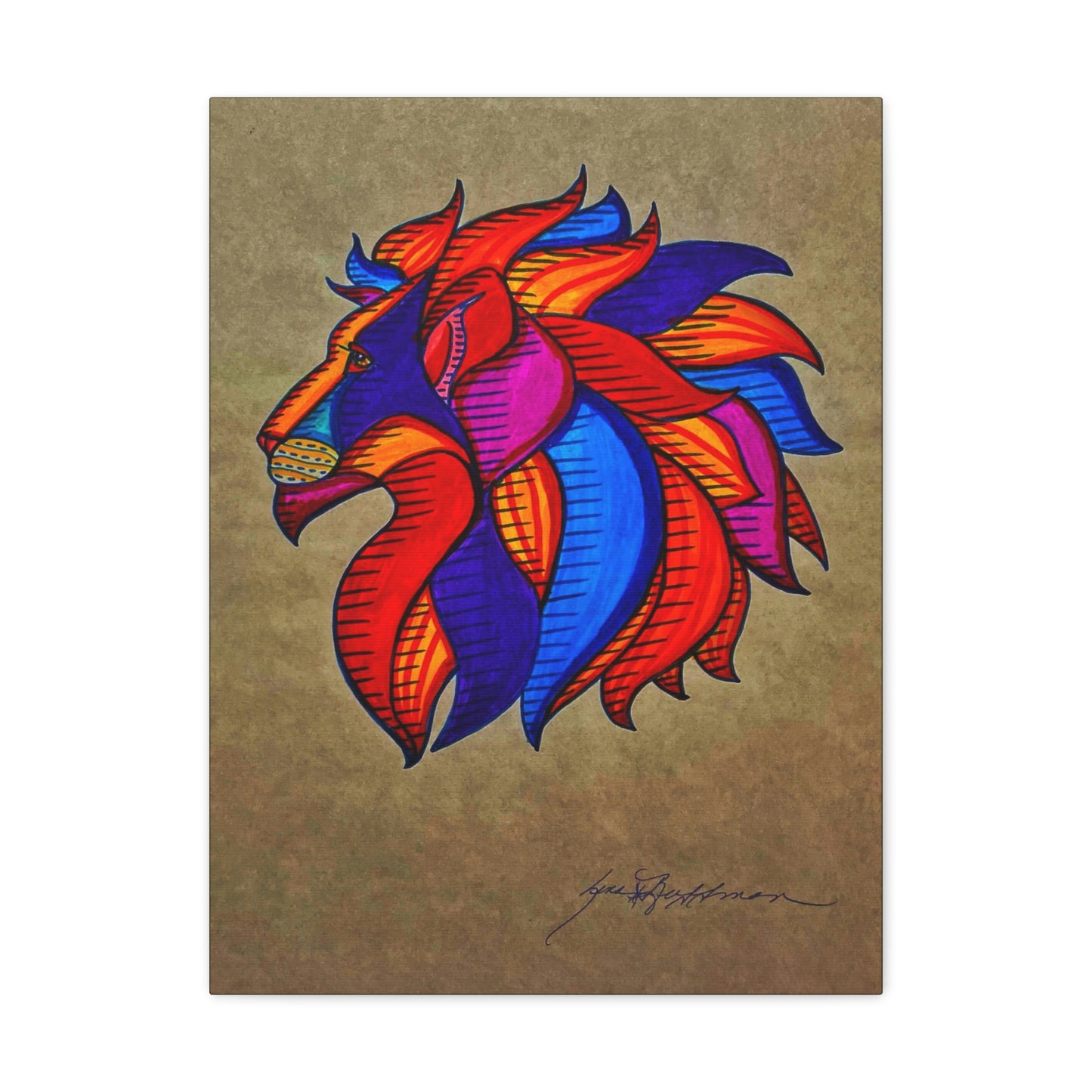 Prestigious Lion Fashion, Abstract, Surreal, Friendship, Inspiration Wall Art