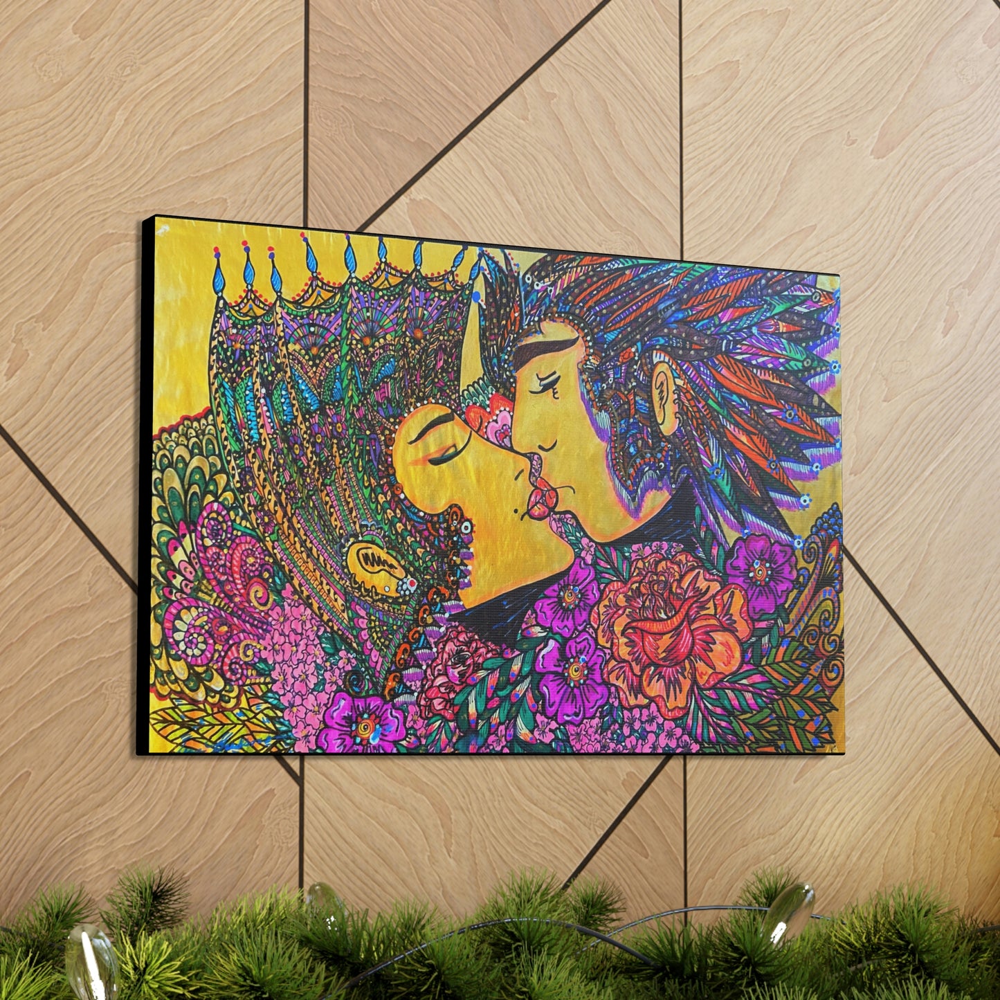 Romantic Kiss Fashion, Abstract, Surreal, Friendship, Inspiration Wall Art