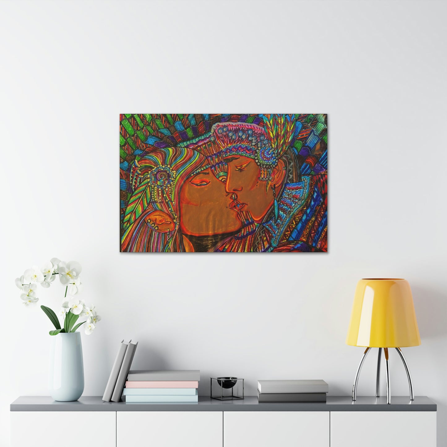 Romantic Kiss Fashion, Abstract, Surreal, Friendship, Inspiration Wall Art