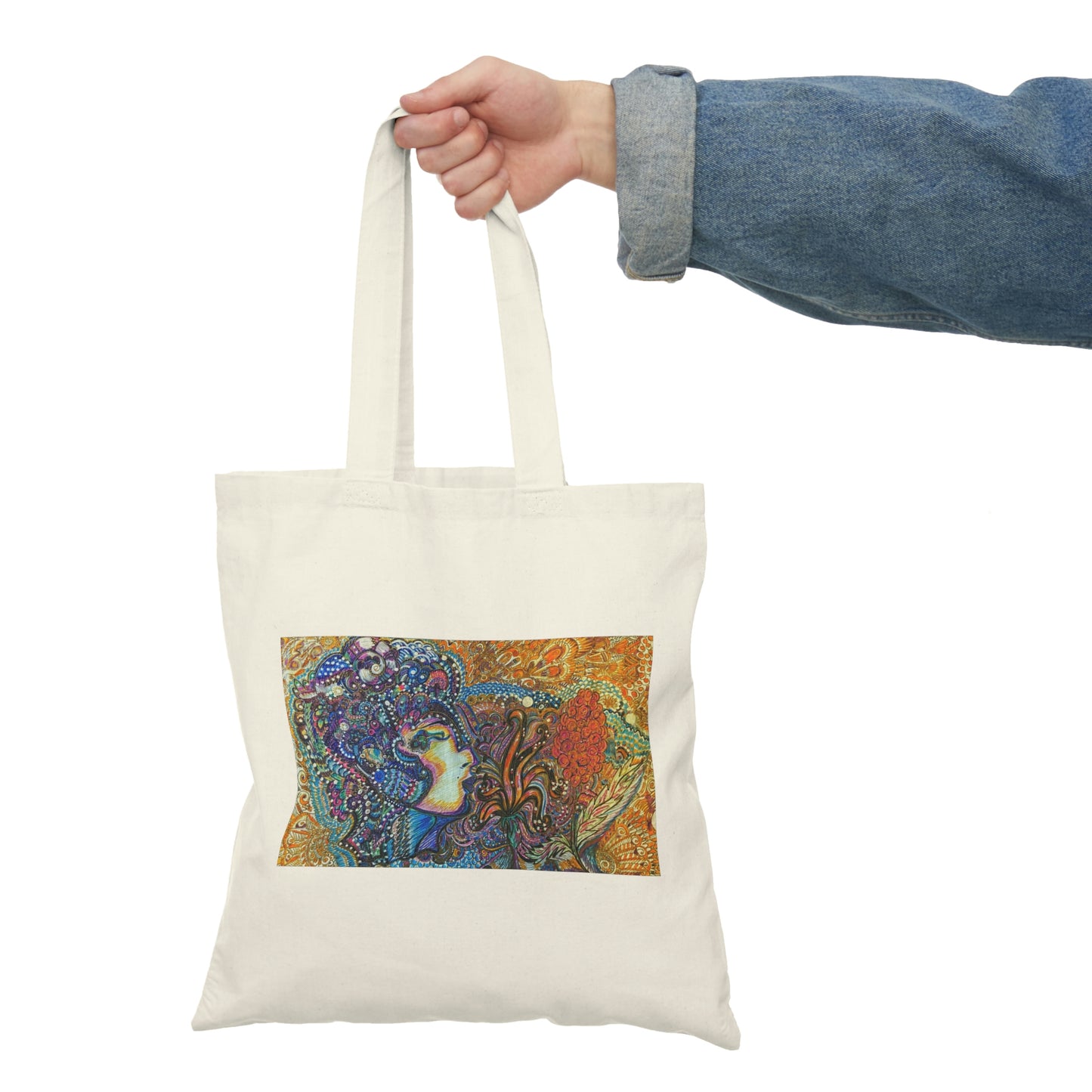 Abstract, Surreal Natural Tote Bag, Aesthetic Canvas Bag Shopping Bag, Birthday Gift Bag, Bridal Gift Tote Bag, Library Bag.