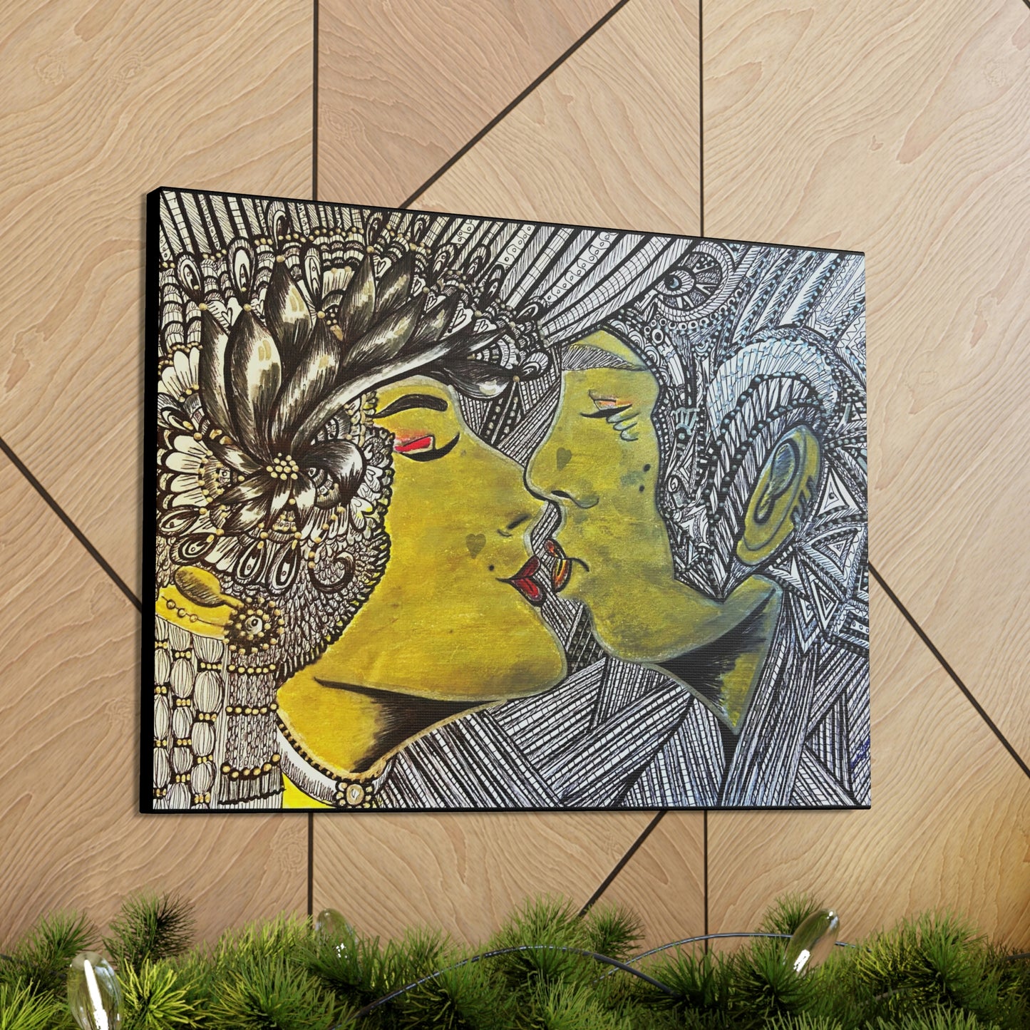 Romantic Kiss Fashion, Abstract, Surreal, Friendship, Inspiration Wall Art