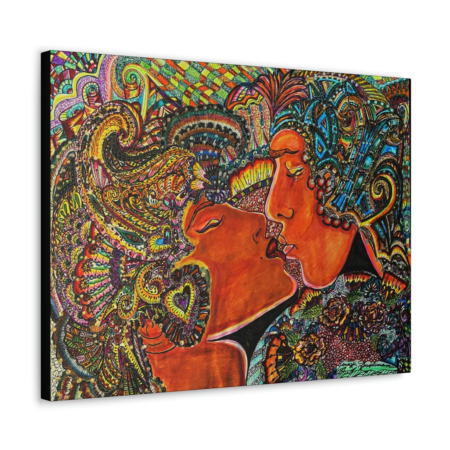 Romantic Kiss Fashion, Abstract, Surreal, Friendship, Inspiration Wall Art