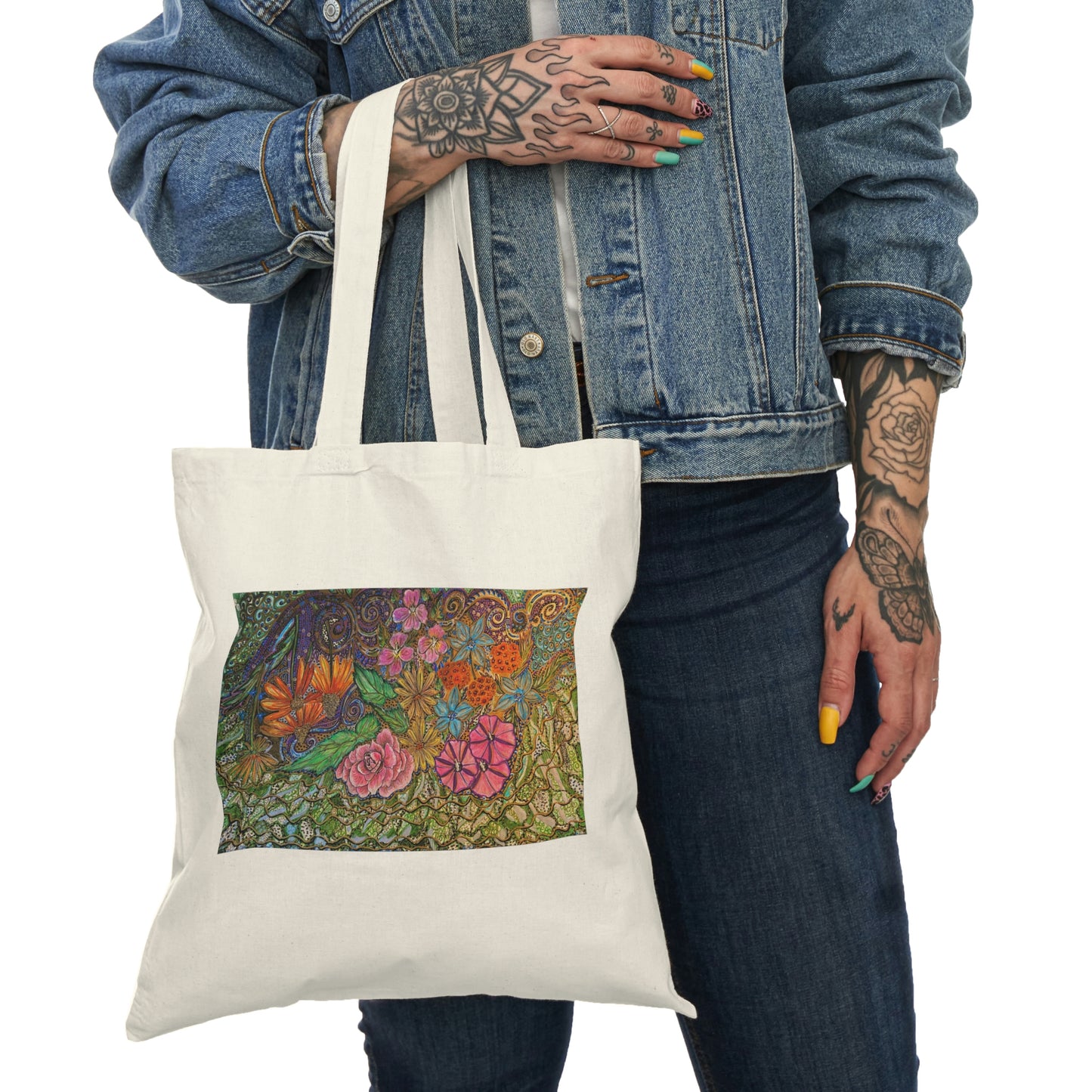 Abstract, Surreal Flower Natural Tote Bag, Aesthetic Canvas Bag Shopping Bag, Birthday Gift Bag, Bridal Gift Tote Bag, Library Bag.
