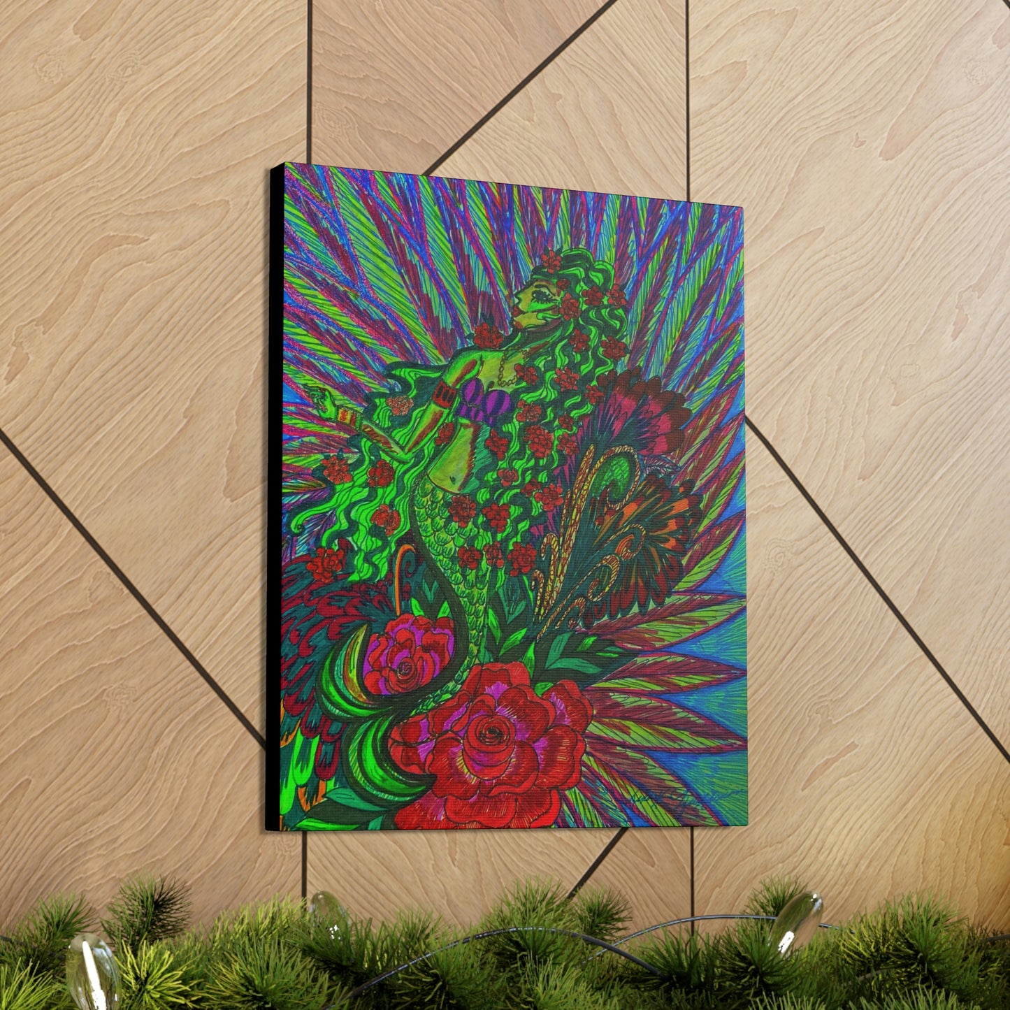 Green Mermaid, Fashion, Abstract, Friendship, Inspiration Wall Art