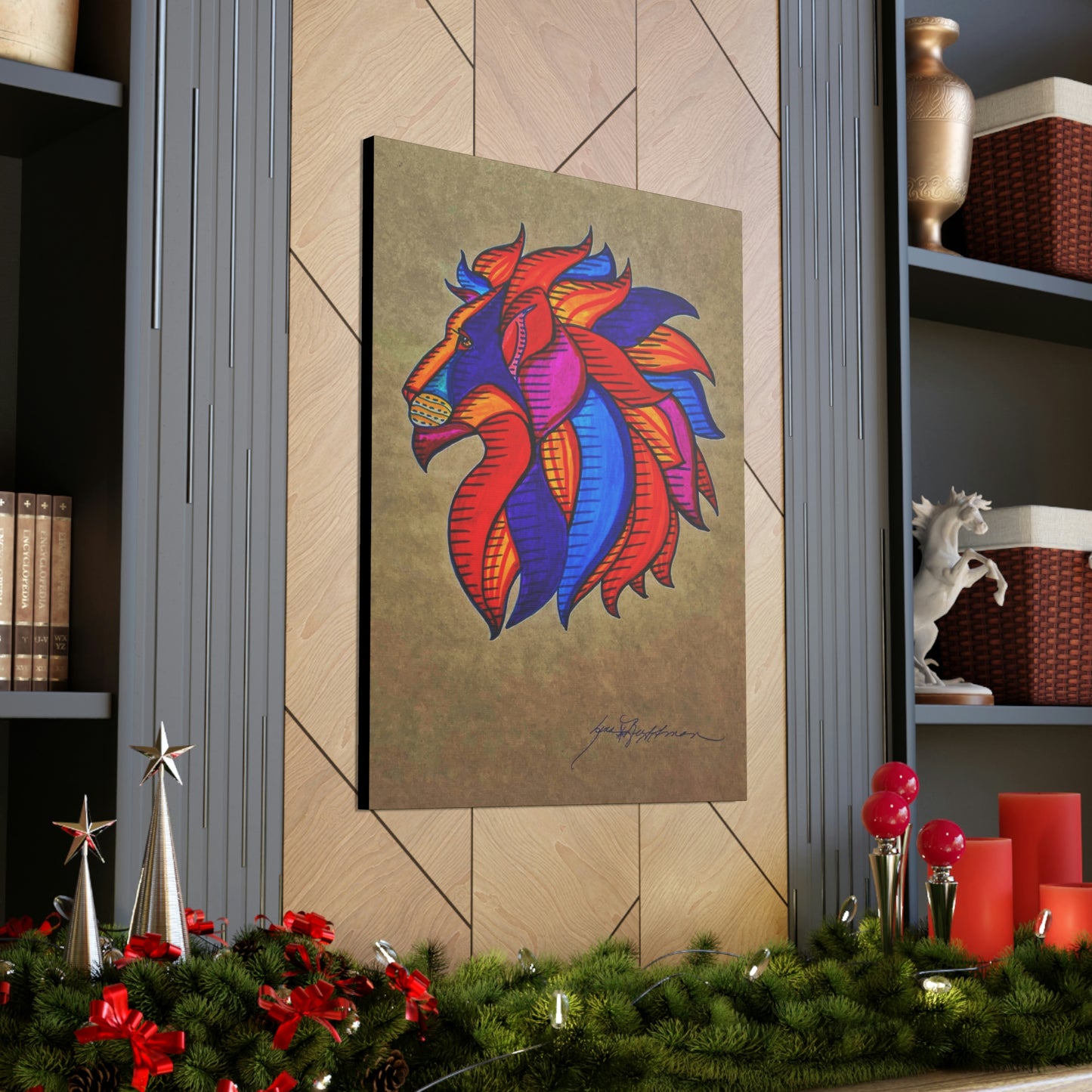 Prestigious Lion Fashion, Abstract, Surreal, Friendship, Inspiration Wall Art