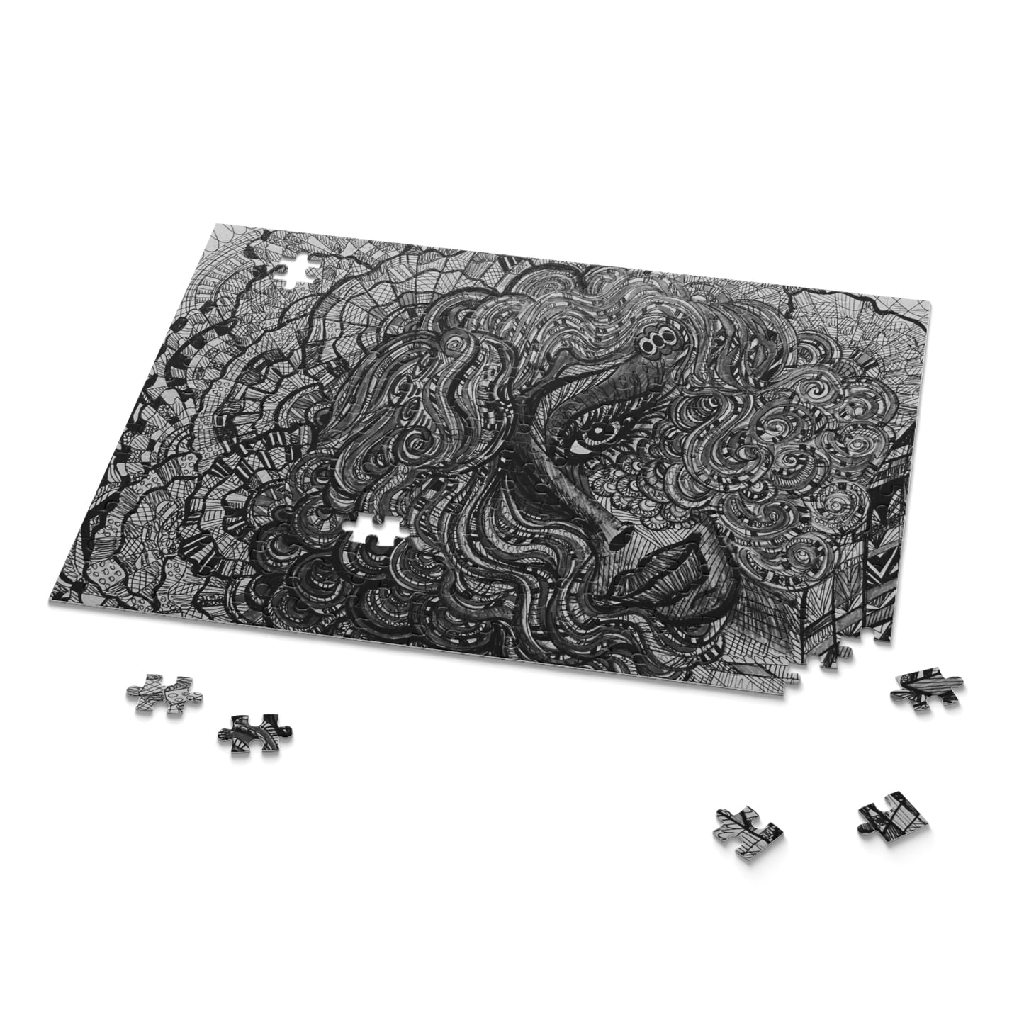 Black and White Beauty, Queen Puzzle (120, 252, 500-Piece)JigSaw Puzzle, Birthday Gift, Gifts For Bridesmaids