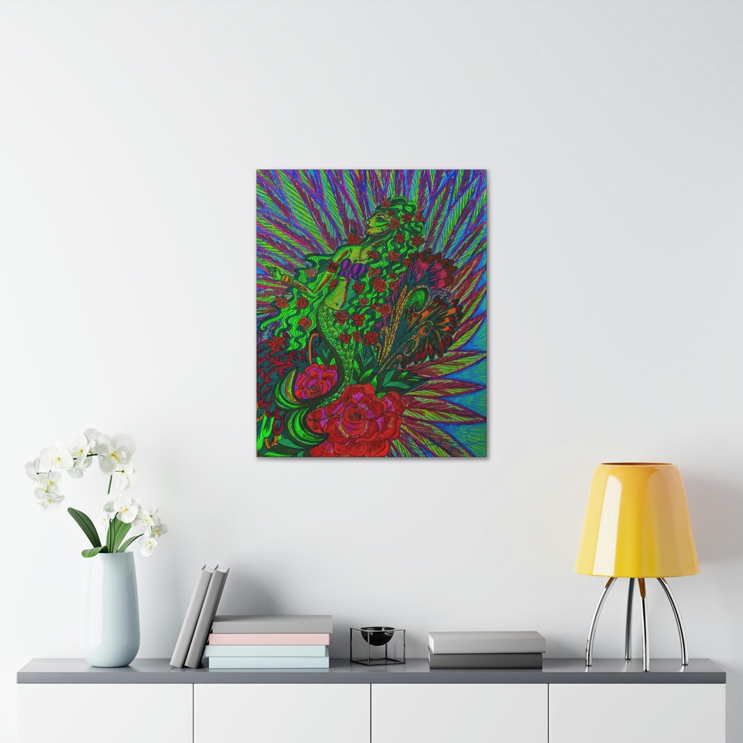 Green Mermaid, Fashion, Abstract, Friendship, Inspiration Wall Art