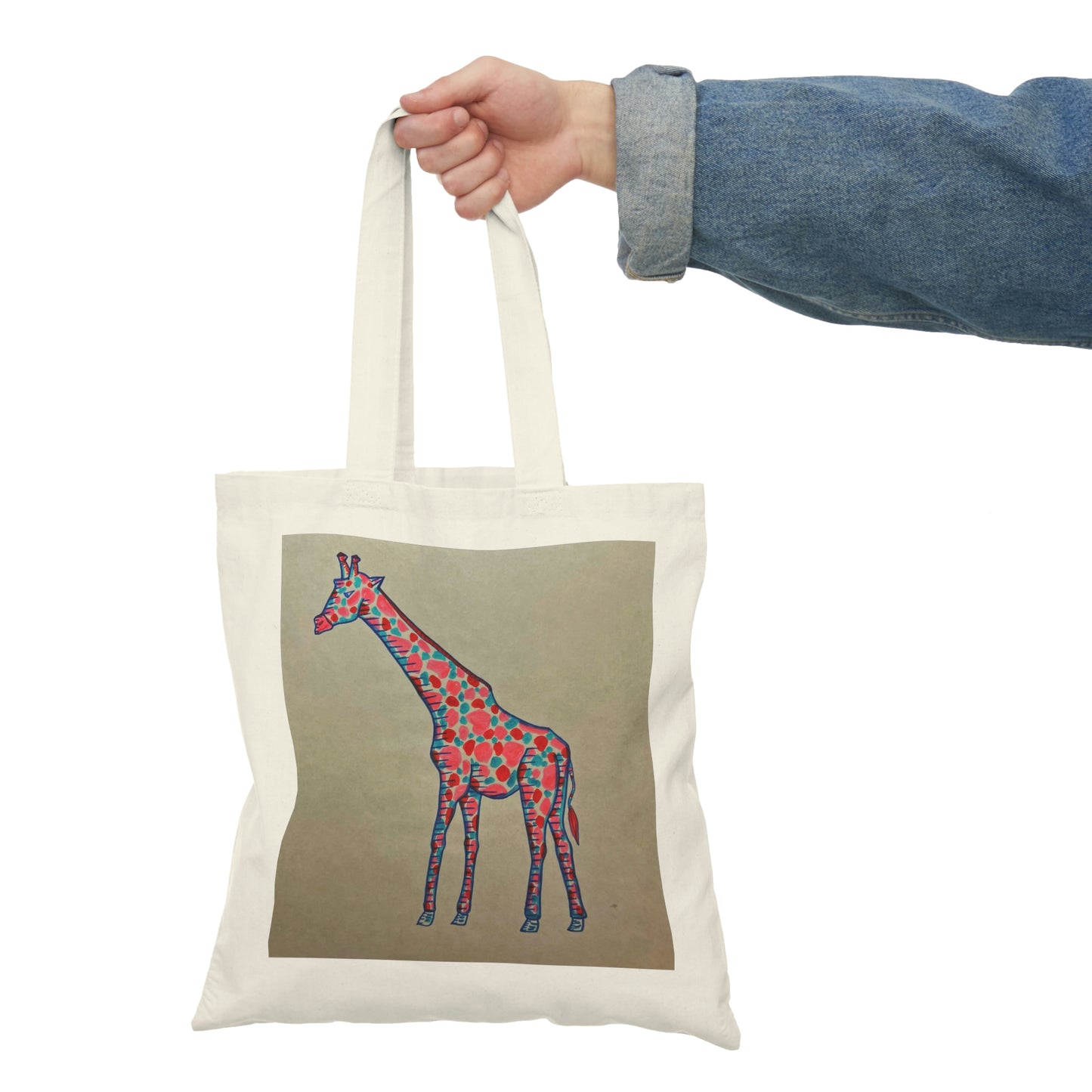 Abstract, Surreal Giraffe Natural Tote Bag, Aesthetic Canvas Bag Shopping Bag, Birthday Gift Bag, Bridal Gift Tote Bag, Library Bag.