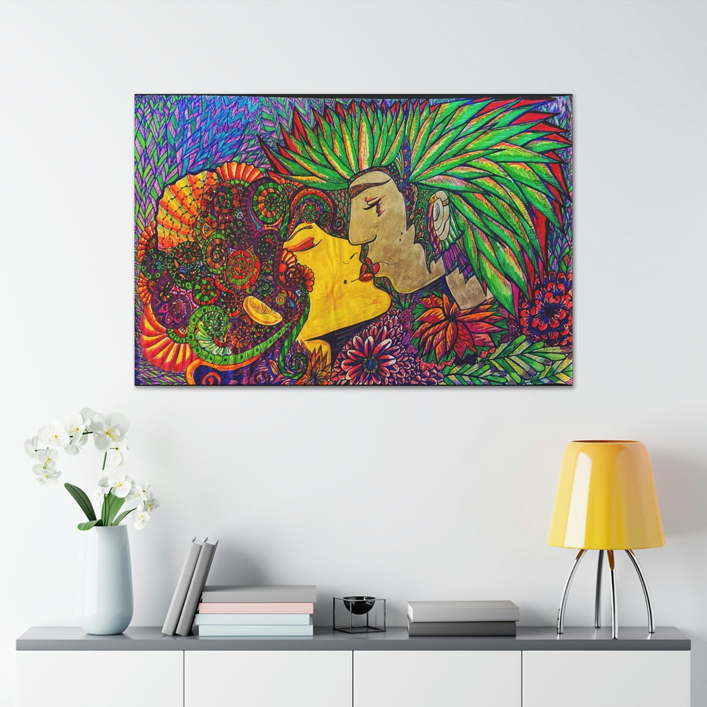 Romantic Kiss Fashion, Abstract, Surreal, Friendship, Inspiration Wall Art