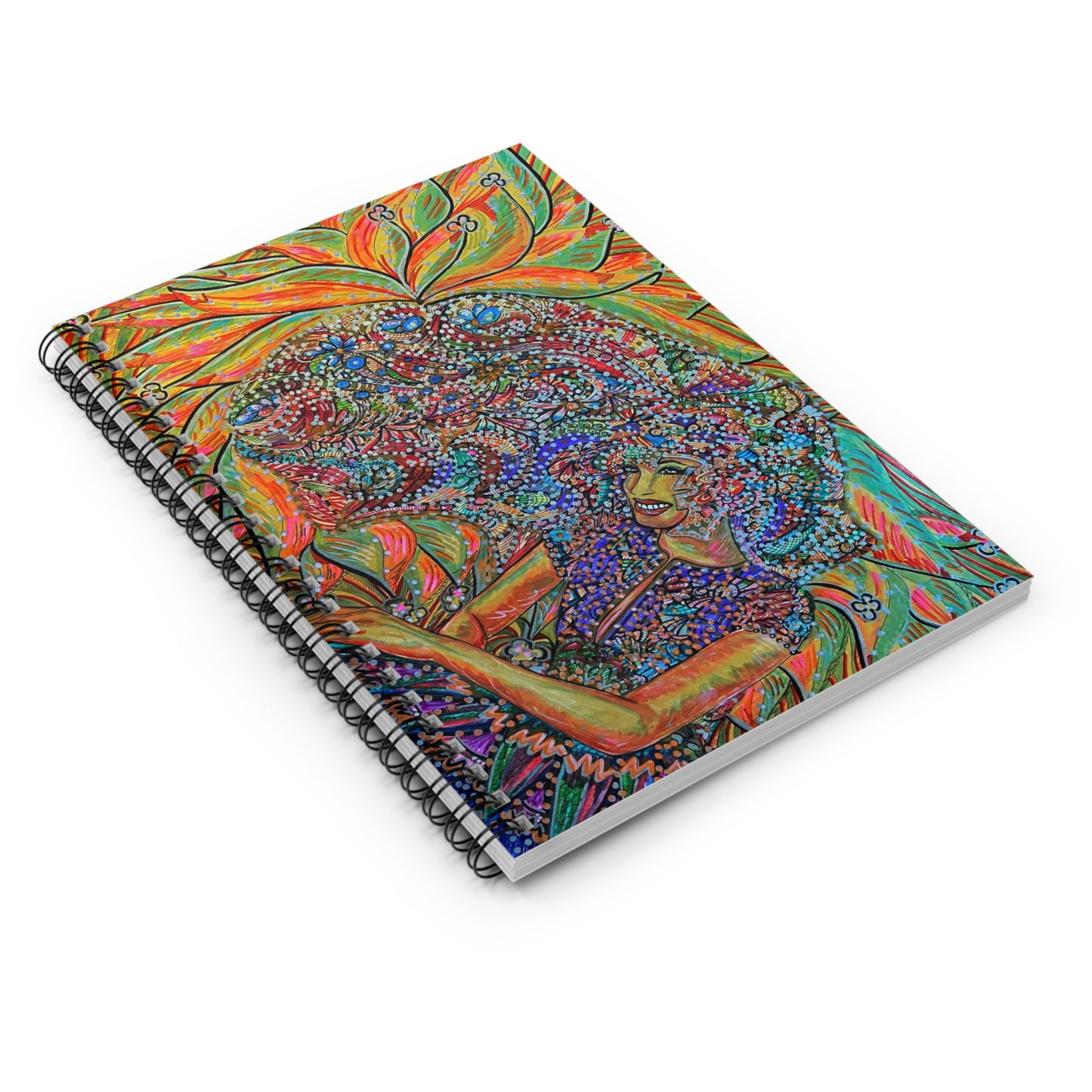 Abstract, Surreal Golden Spiritual Guide Spiral Notebook - Ruled Line
