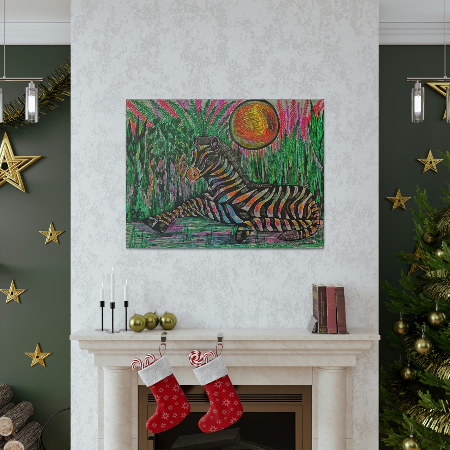 African Zebra Fashion, Abstract, Surreal, Friendship, Inspiration Wall Art