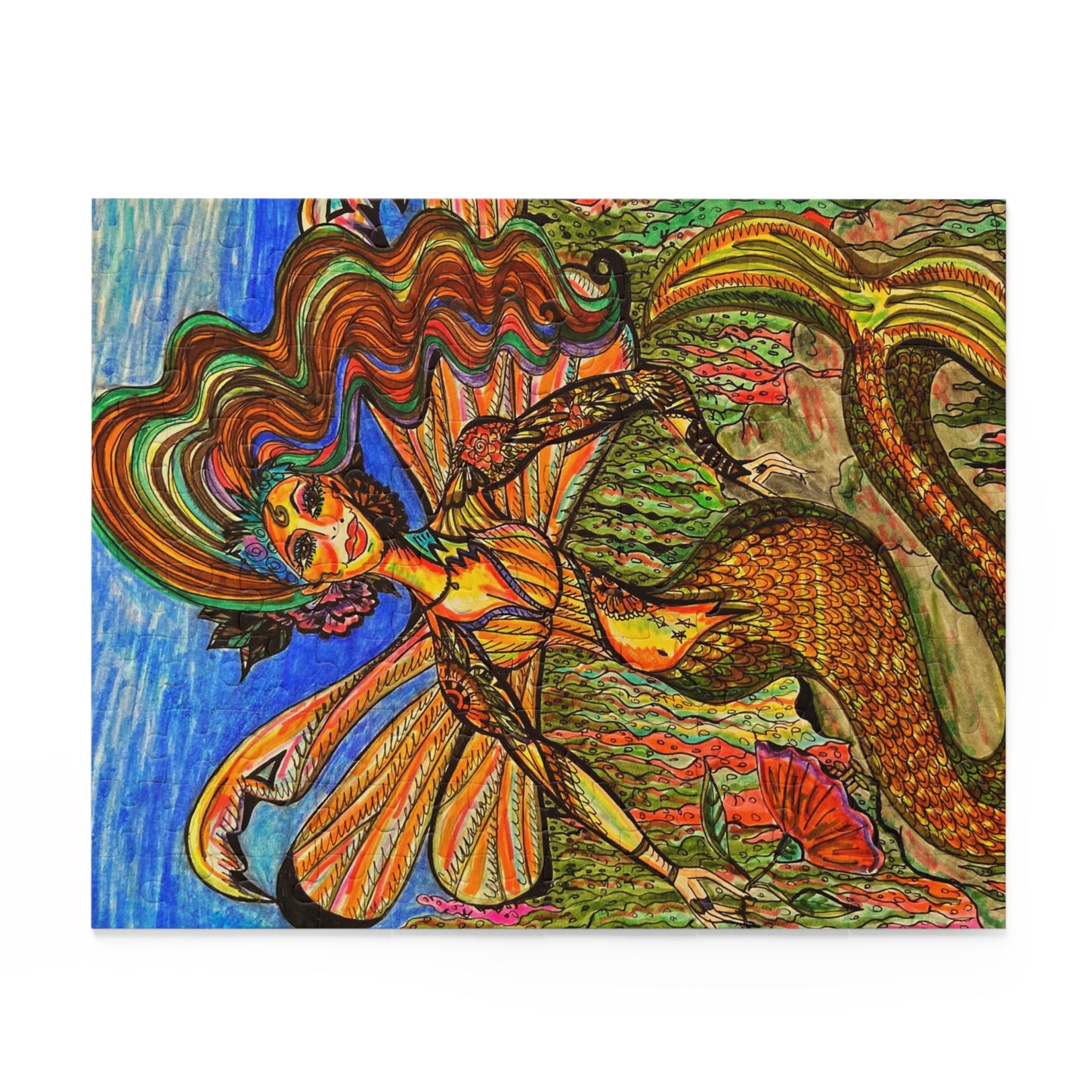 Abstract, Surreal Mermaid Fairy Puzzle (120, 252, 500-Piece)JigSaw Puzzle, Birthday Gift, Gifts For Bridesmaids