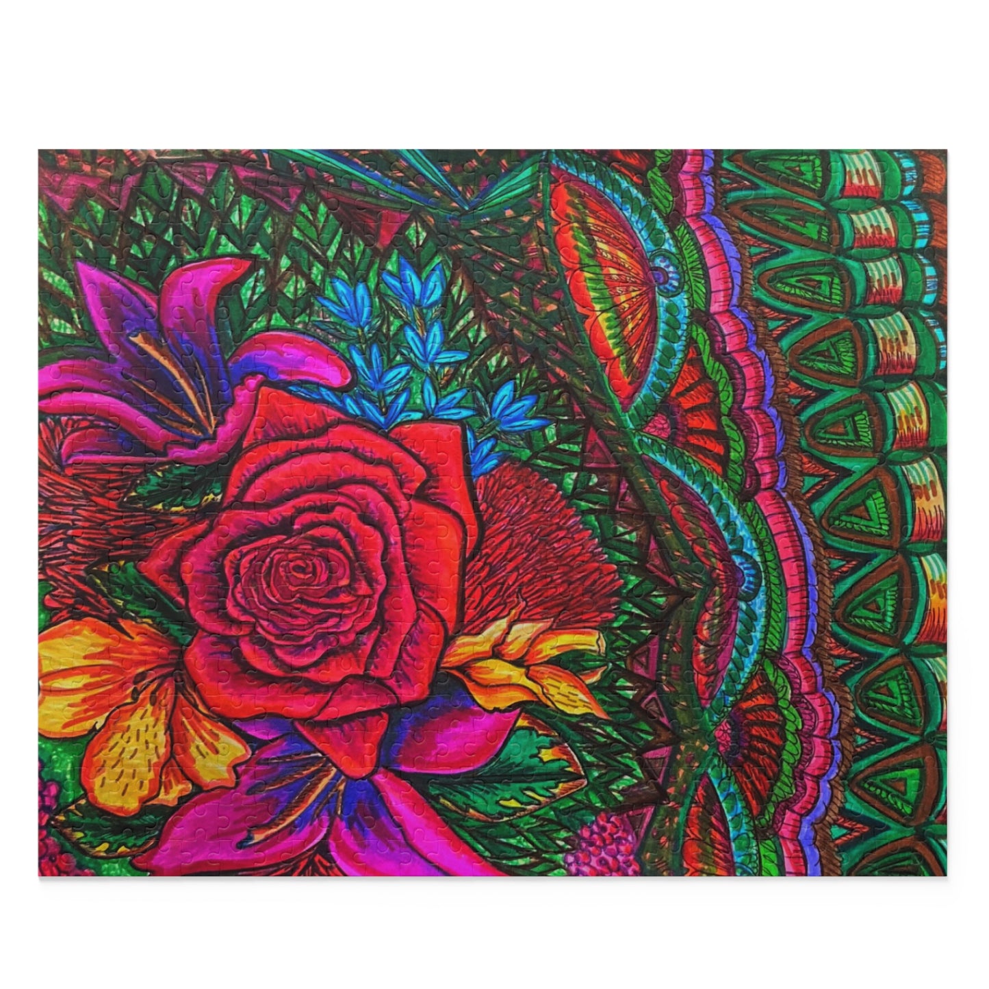 Floral Puzzle (120, 252, 500-Piece) Abstract Surreal JigSaw Puzzle, Birthday Gift, Gifts For Bridesmaids