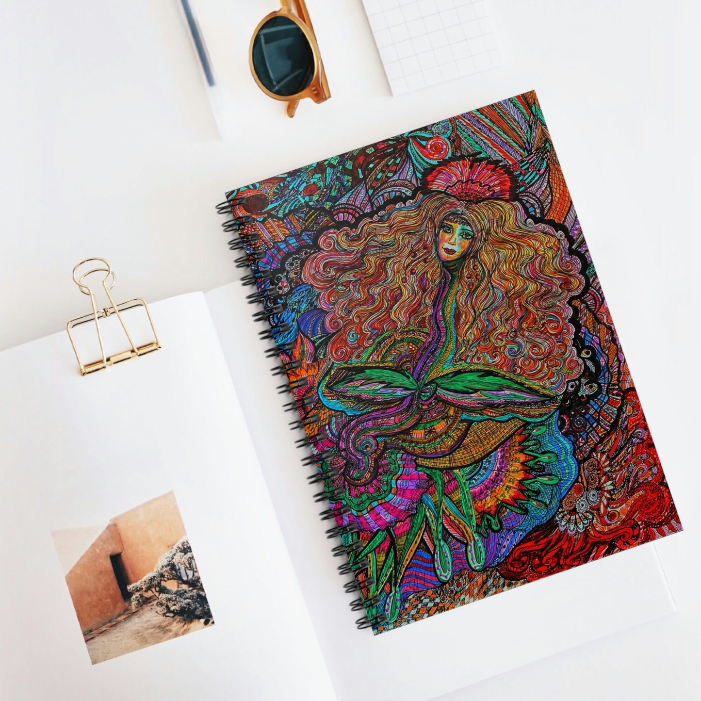 Abstract, Surreal Angel Spiral Notebook - Ruled Line
