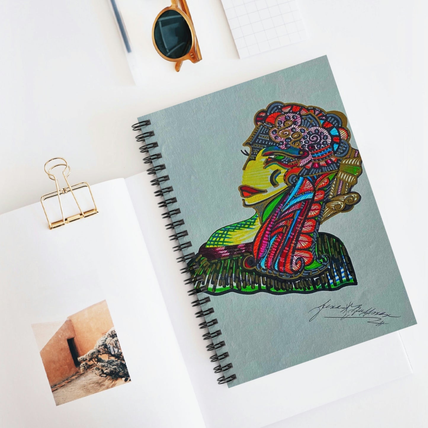 Abstract Surreal Women Spiral Notebook - Ruled Line