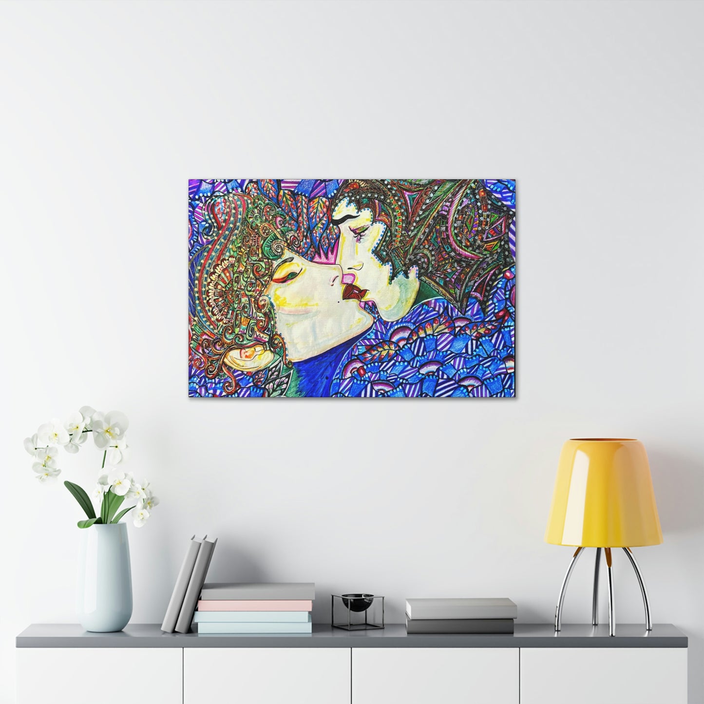 Romantic Kiss Fashion, Abstract, Surreal, Friendship, Inspiration Wall Art
