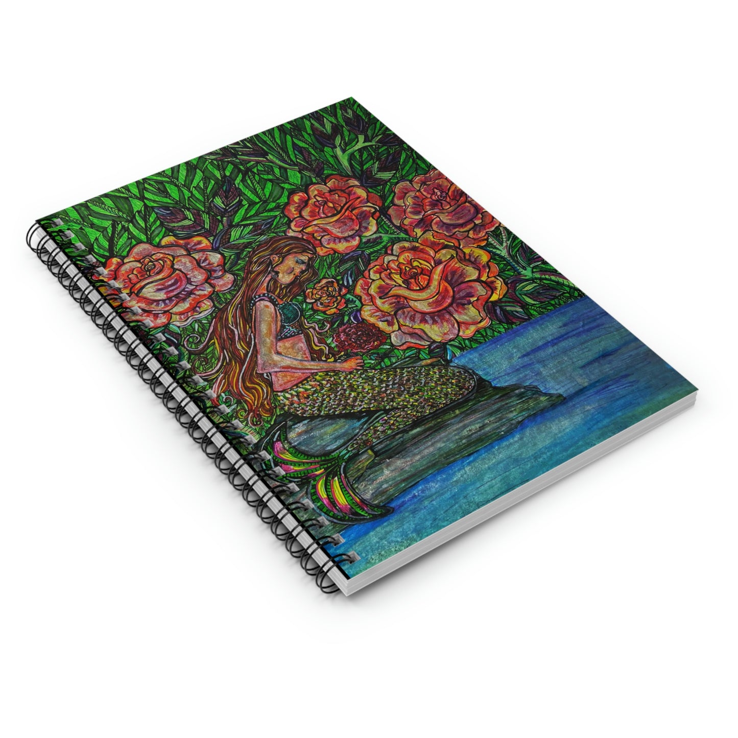 Abstract, Surreal Mermaid Spiral Notebook - Ruled Line