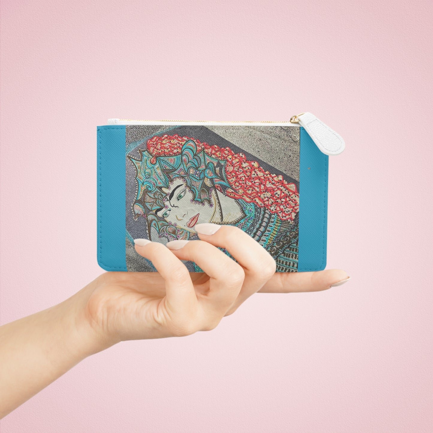 Abstract Surreal Knight Mini Clutch Bag, Bridal Clutch Purse, Designer Party Clutch, Modern Evening Clutch, Wristlet Wallet for women, Evening Clutch Purse, gifts for her, gifts for bridesmaids, Bag, Bagging