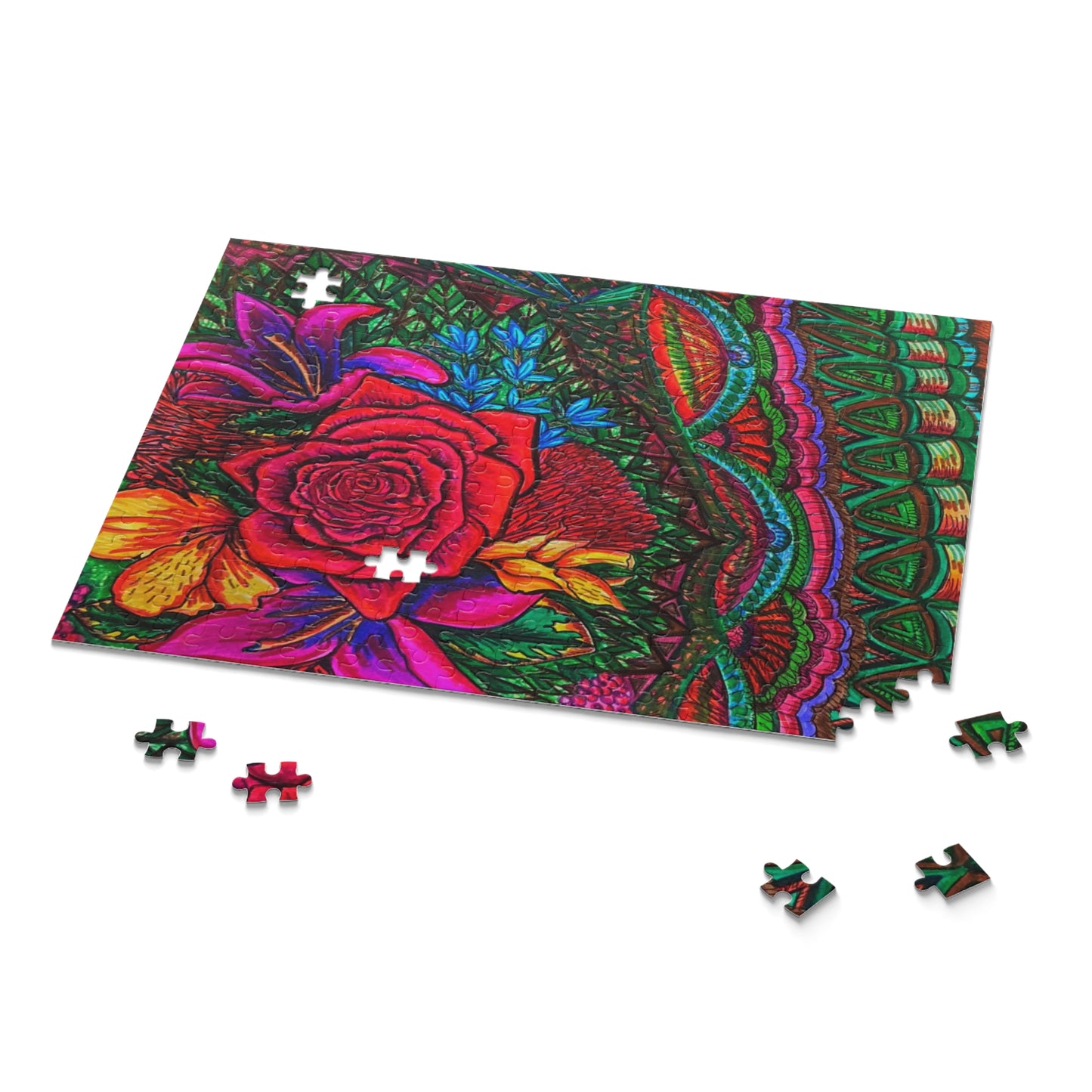 Floral Puzzle (120, 252, 500-Piece) Abstract Surreal JigSaw Puzzle, Birthday Gift, Gifts For Bridesmaids