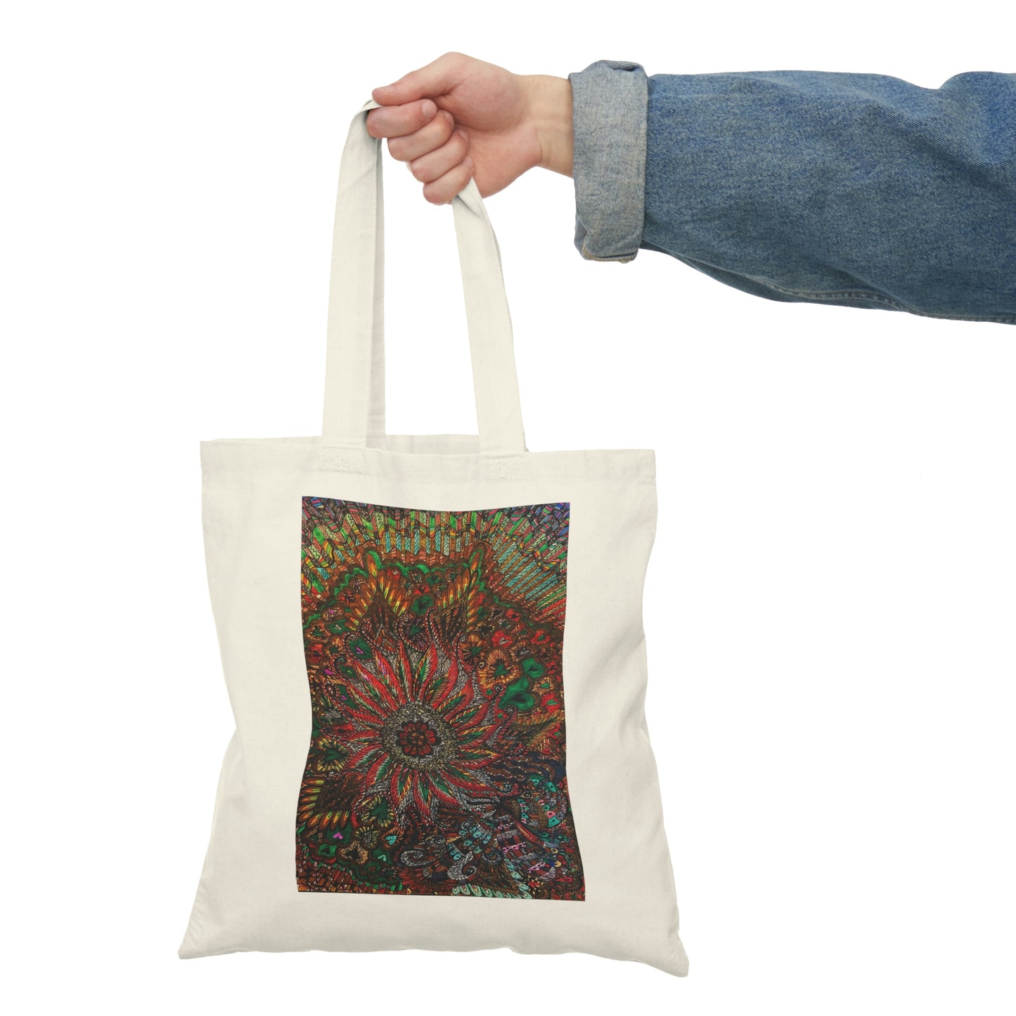 Abstract, Surreal Flower Natural Tote Bag, Aesthetic Canvas Bag Shopping Bag, Birthday Gift Bag, Bridal Gift Tote Bag, Library Bag.