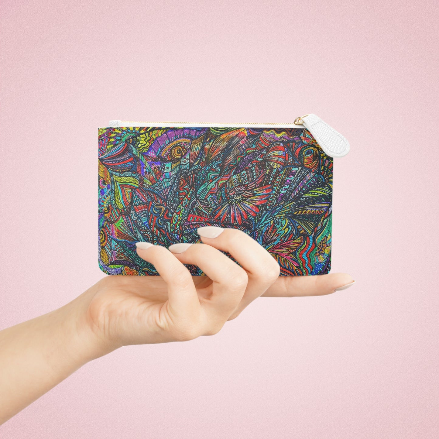 Abstract Surreal Floral Mini Clutch Bag, Bridal Clutch Purse, Designer Party Clutch, Modern Evening Clutch, Wristlet Wallet for women, Evening Clutch Purse, gifts for her, gifts for bridesmaids, Bag, Bagging