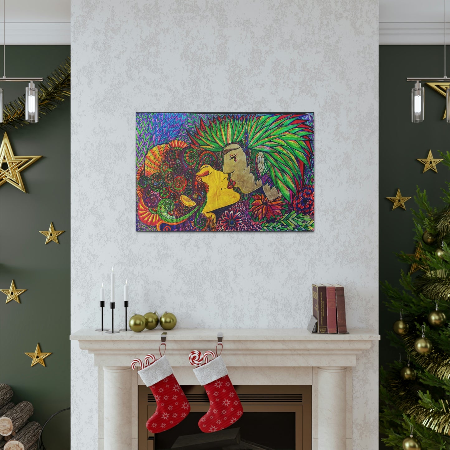Romantic Kiss Fashion, Abstract, Surreal, Friendship, Inspiration Wall Art
