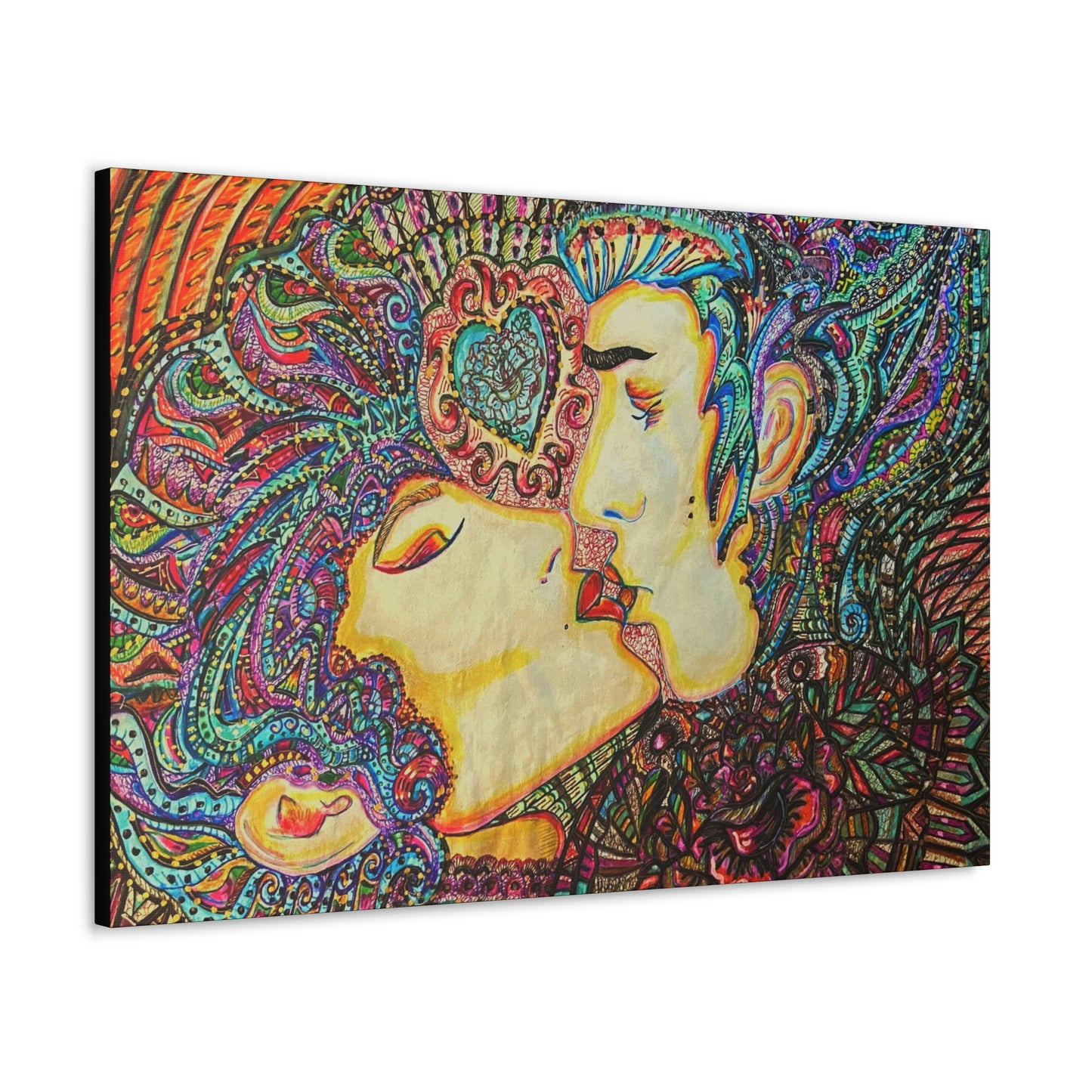 Romantic Kiss Fashion, Abstract, Surreal, Friendship, Inspiration Wall Art