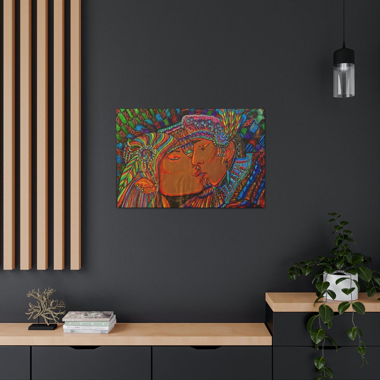 Romantic Kiss Fashion, Abstract, Surreal, Friendship, Inspiration Wall Art