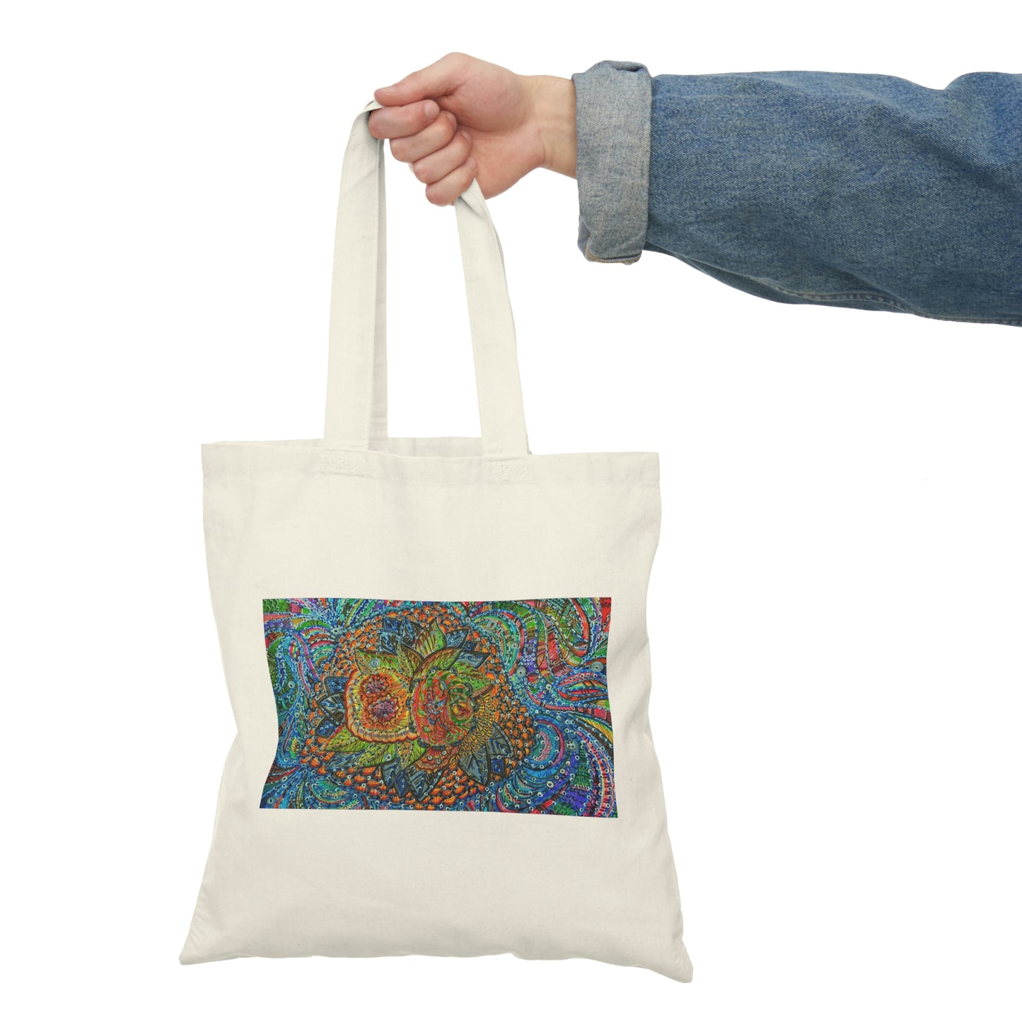 Abstract, Surreal Flower Natural Tote Bag, Aesthetic Canvas Bag Shopping Bag, Birthday Gift Bag, Bridal Gift Tote Bag, Library Bag.