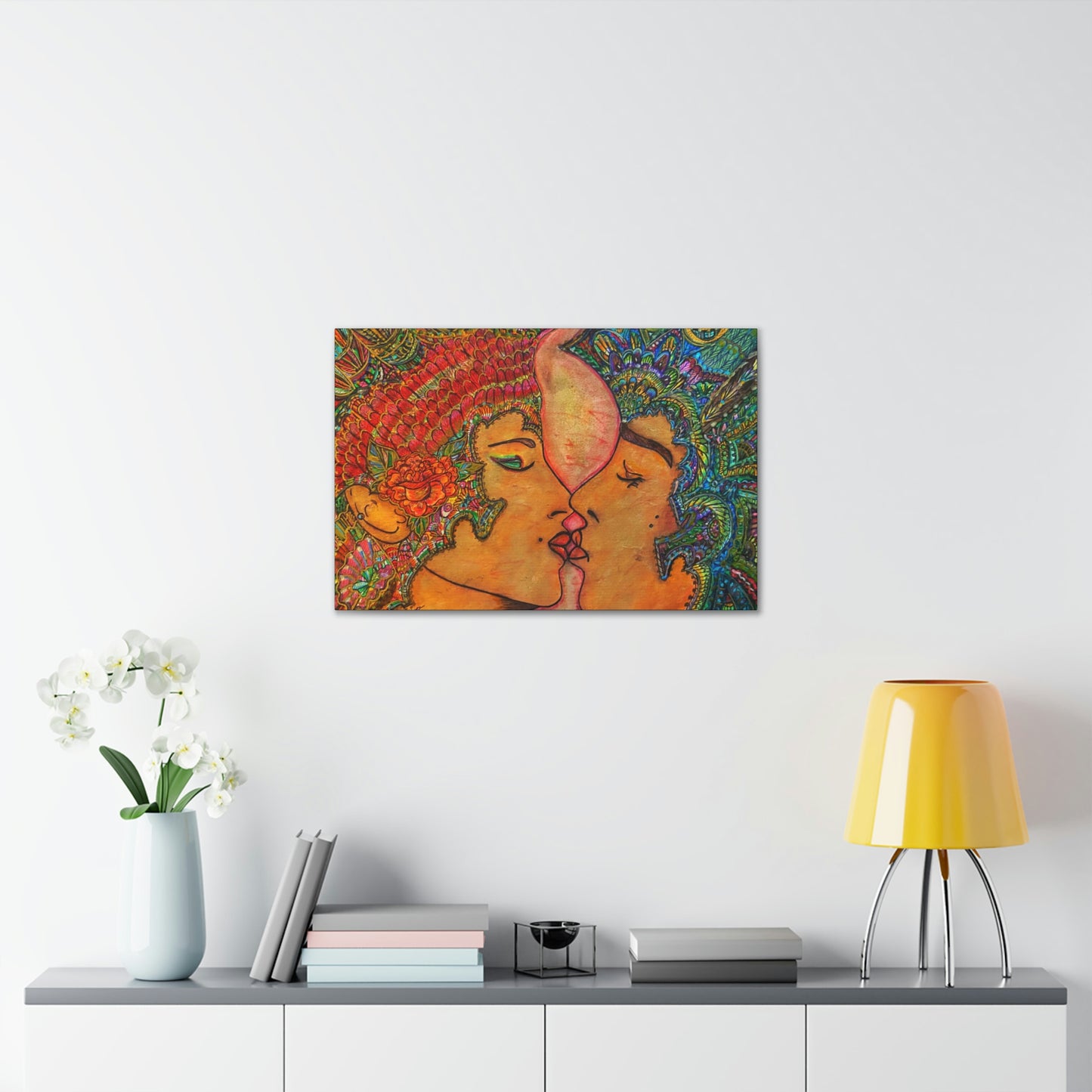 Romantic Kiss Fashion, Abstract, Surreal, Friendship, Inspiration Wall Art