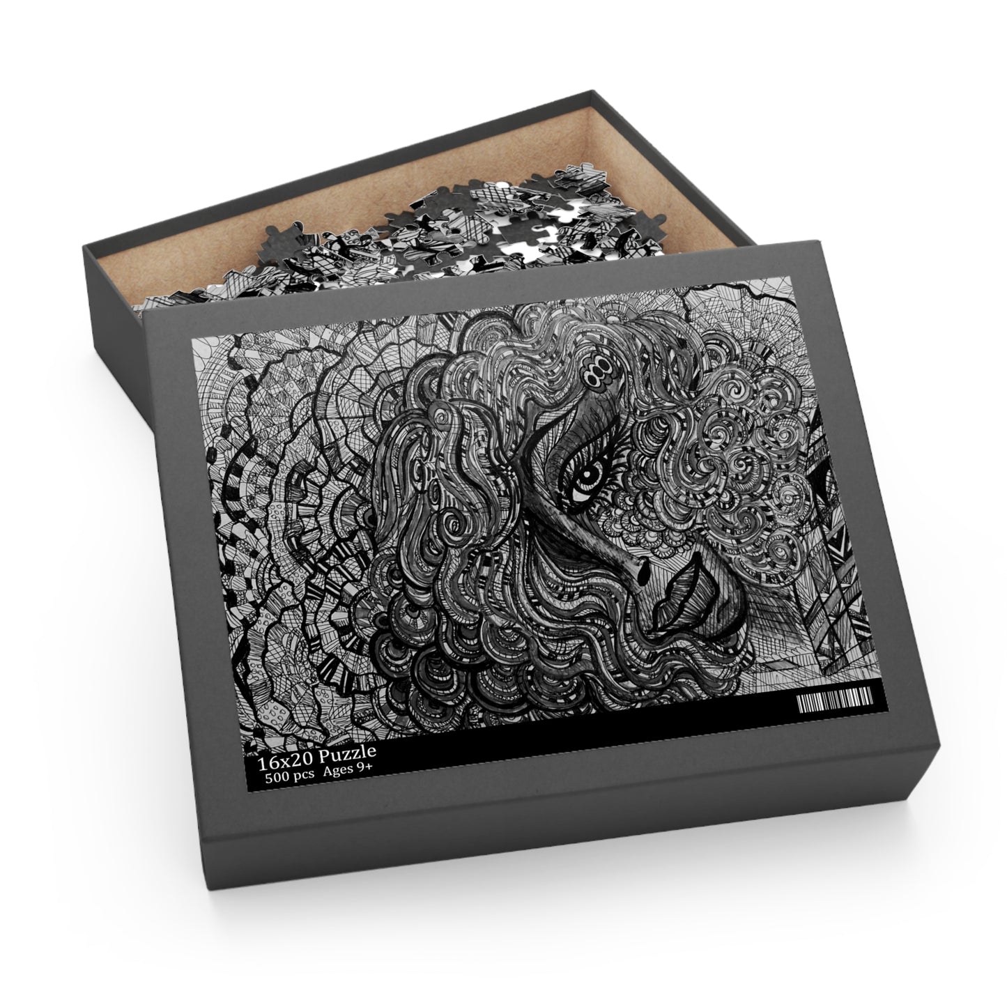 Black and White Beauty, Queen Puzzle (120, 252, 500-Piece)JigSaw Puzzle, Birthday Gift, Gifts For Bridesmaids