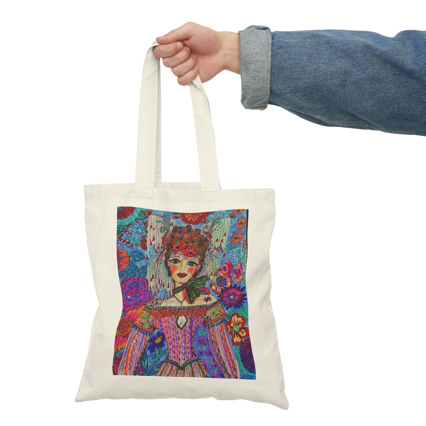 Abstract, Surreal, Woman, Natural Tote Bag, Aesthetic Canvas Bag Shopping Bag, Birthday Gift Bag, Bridal Gift Tote Bag, Library Bag.