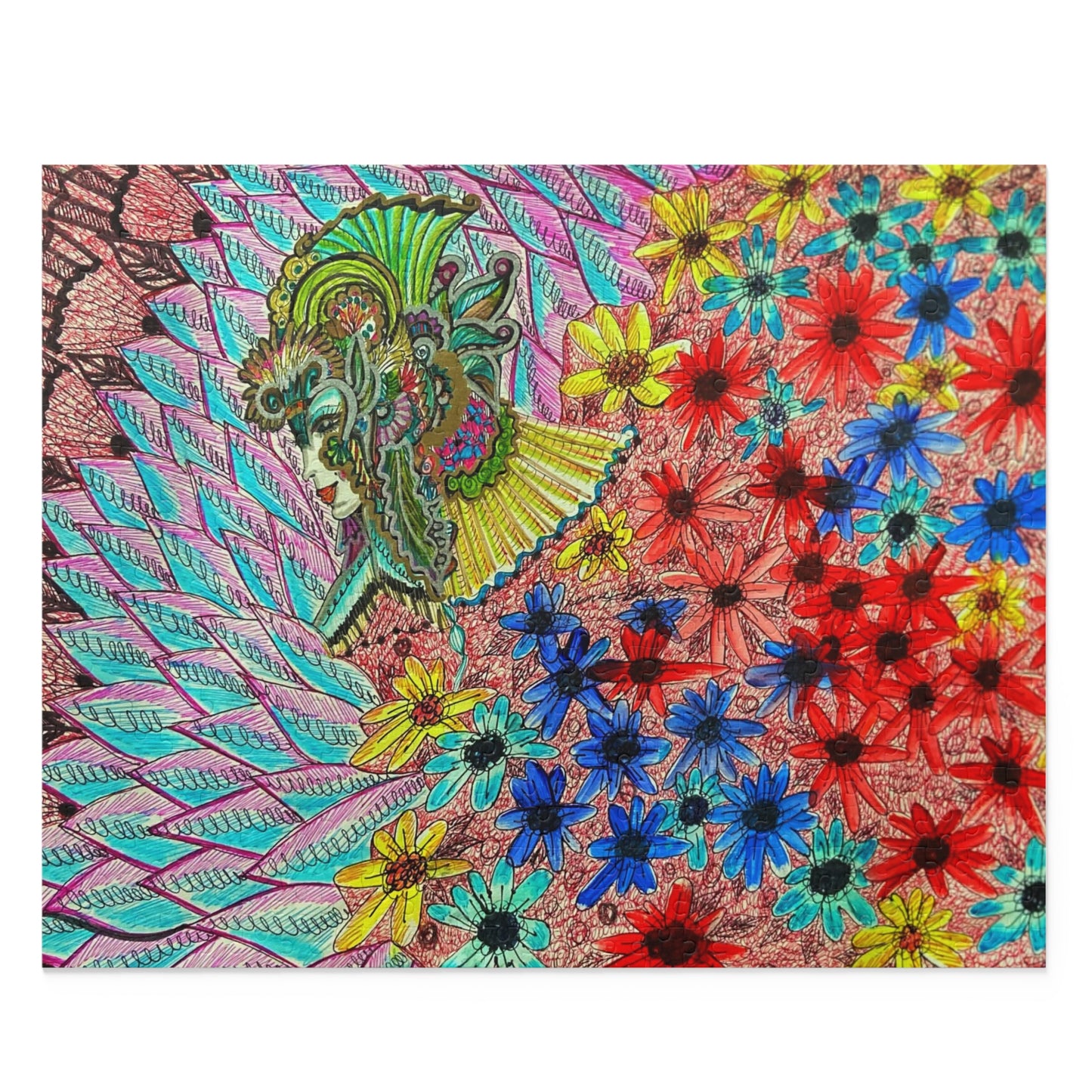 Floral Queen Puzzle (120, 252, 500-Piece)Abstract Surreal JigSaw Puzzle, Birthday Gift, Gifts For Bridesmaids