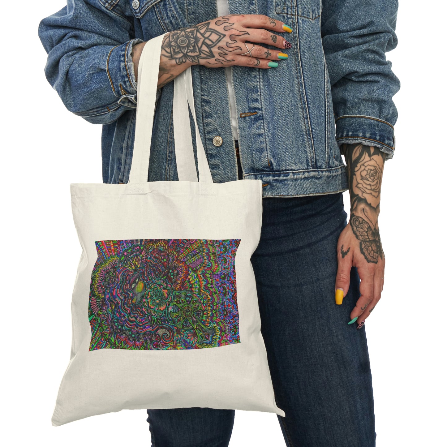 Abstract, Surreal Fairy Natural Tote Bag, Aesthetic Canvas Bag Shopping Bag, Birthday Gift Bag, Bridal Gift Tote Bag, Library Bag.