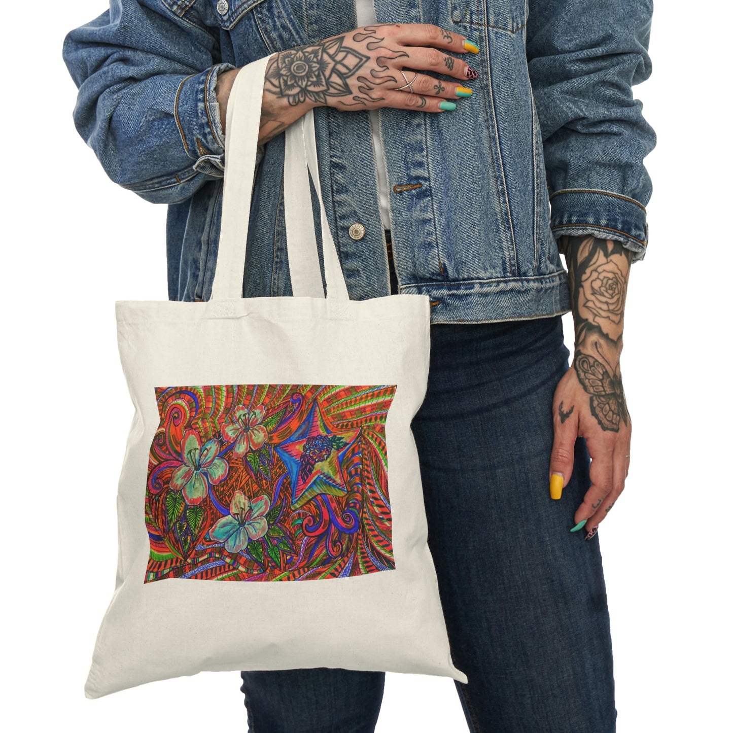 Abstract, Surreal Shooting Star Natural Tote Bag, Aesthetic Canvas Bag Shopping Bag, Birthday Gift Bag, Bridal Gift Tote Bag, Library Bag.