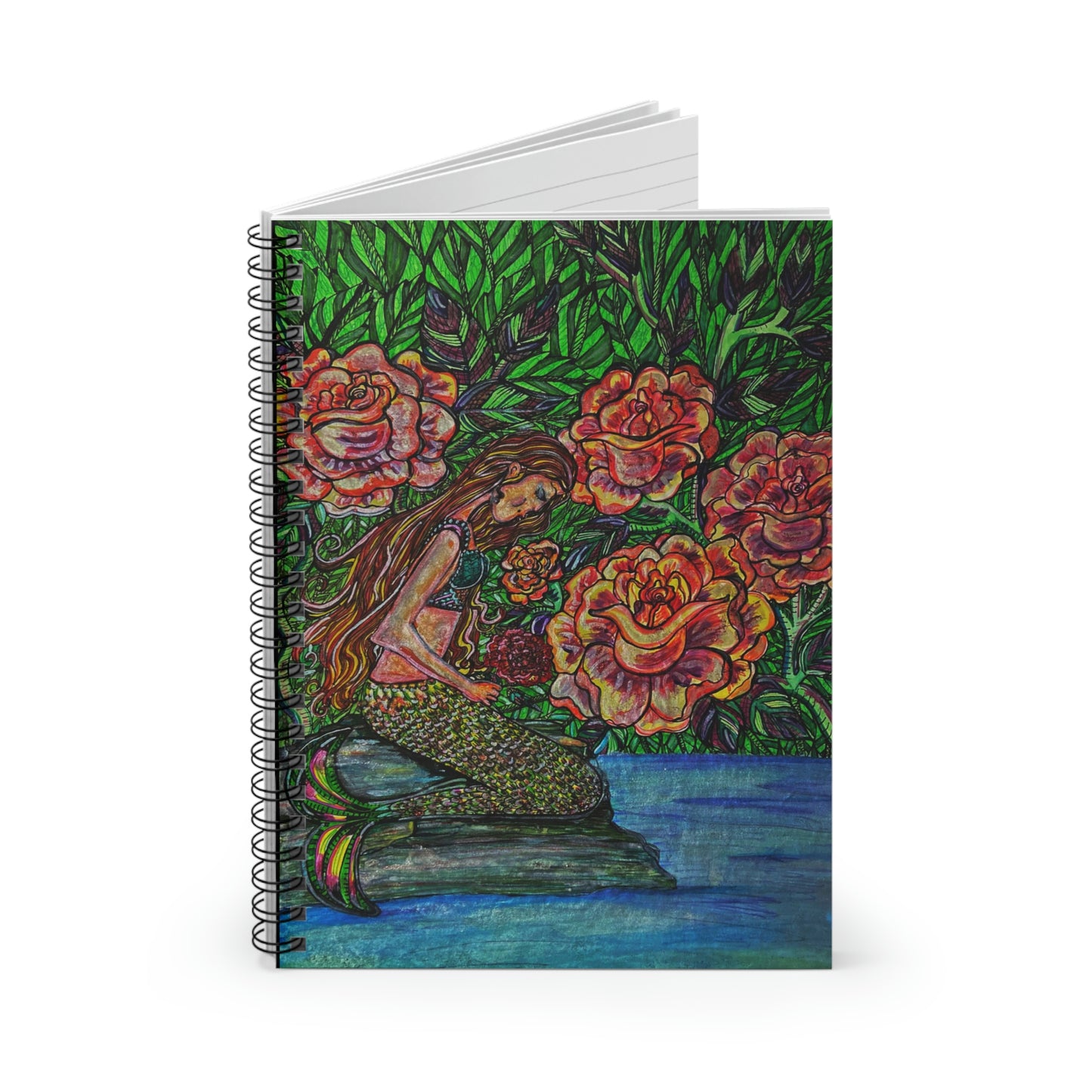 Abstract, Surreal Mermaid Spiral Notebook - Ruled Line