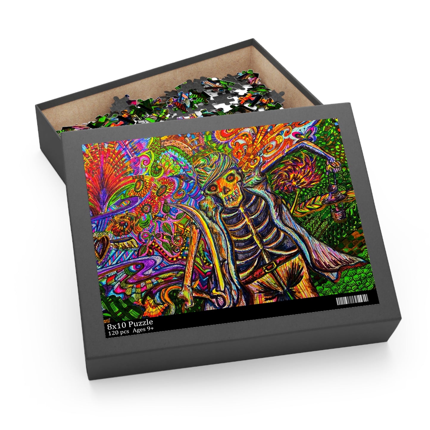 Skeleton Traveler Puzzle (120, 252, 500-Piece)Abstract Surreal JigSaw Puzzle, Birthday Gift, Gifts For Bridesmaids