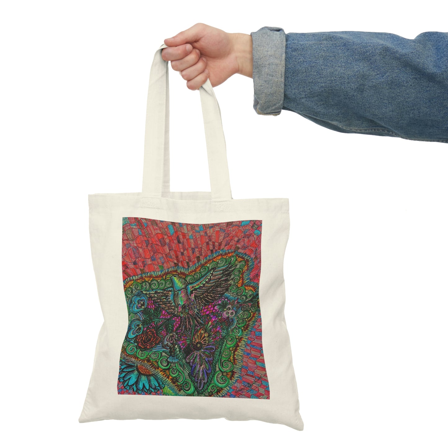 Abstract, Surreal Eagle Natural Tote Bag, Aesthetic Canvas Bag Shopping Bag, Birthday Gift Bag, Bridal Gift Tote Bag, Library Bag.