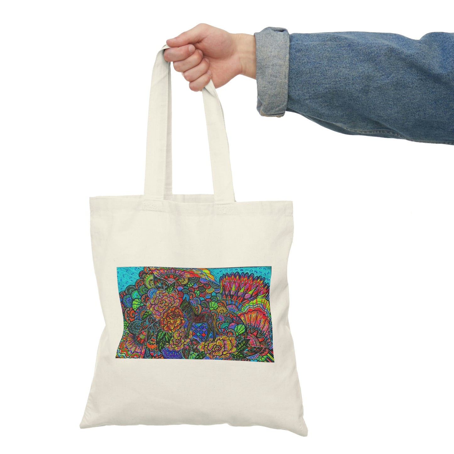 Abstract, Surreal Flower Natural Tote Bag, Aesthetic Canvas Bag Shopping Bag, Birthday Gift Bag, Bridal Gift Tote Bag, Library Bag.
